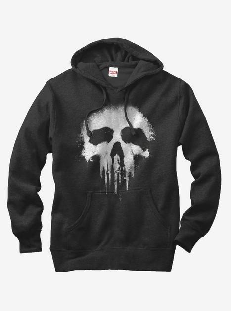 Marvel The Punisher Skull Logo Hoodie - BLACK | Hot Topic