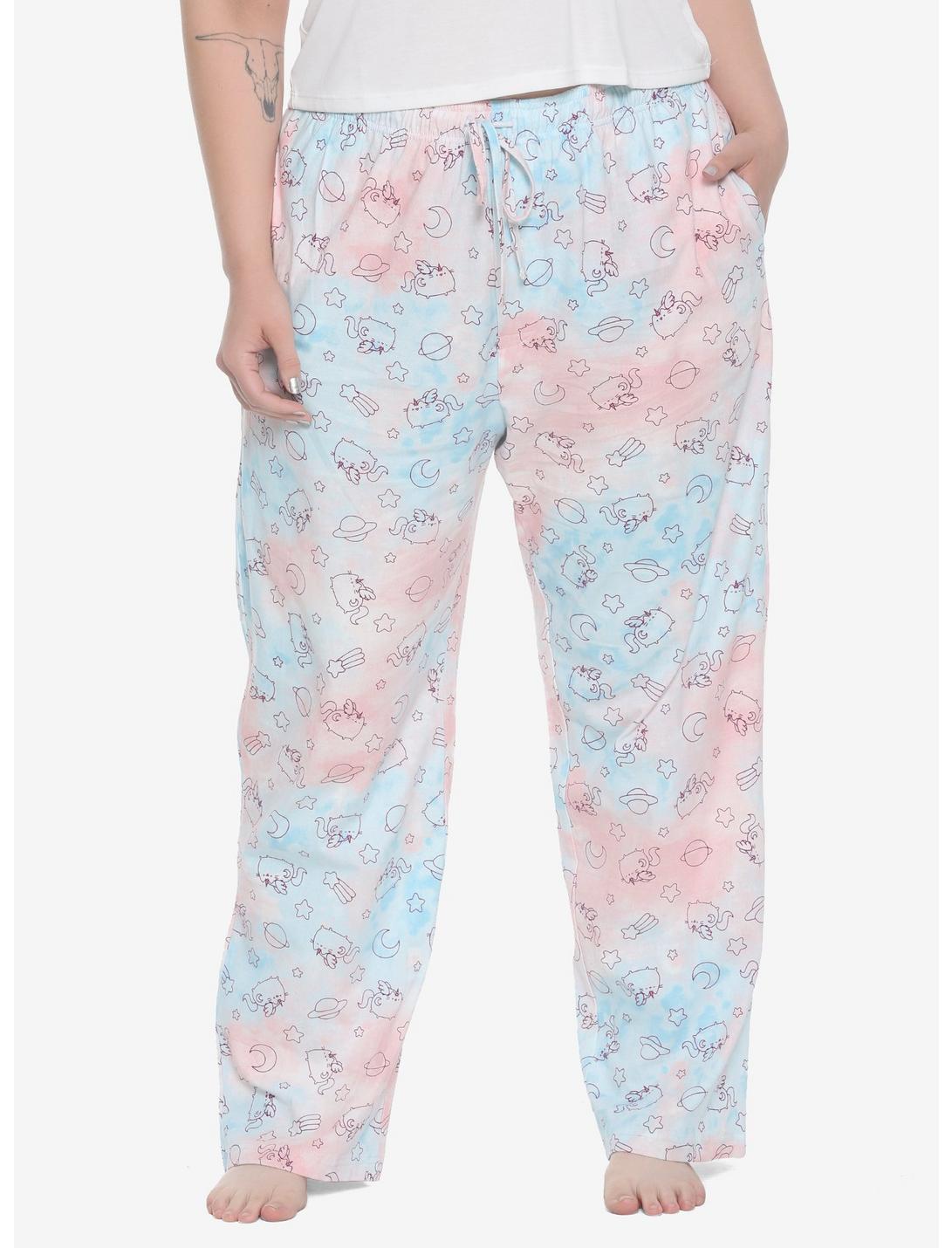 Pusheen Pastel Tie Dye Space Pusheenicorn Girls Pajama Pants Plus Size, MULTICOLOR, hi-res