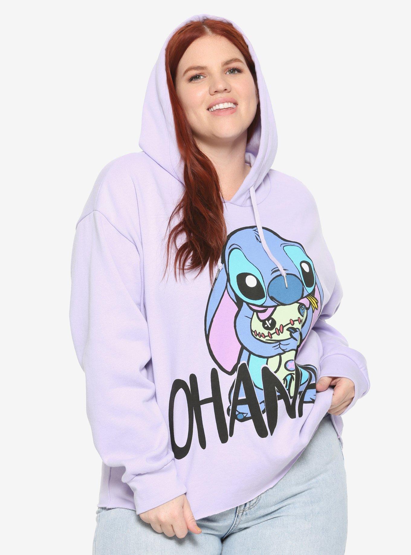 Disney Lilo Stitch Ohana Girls Crop Hoodie Plus Size Hot Topic