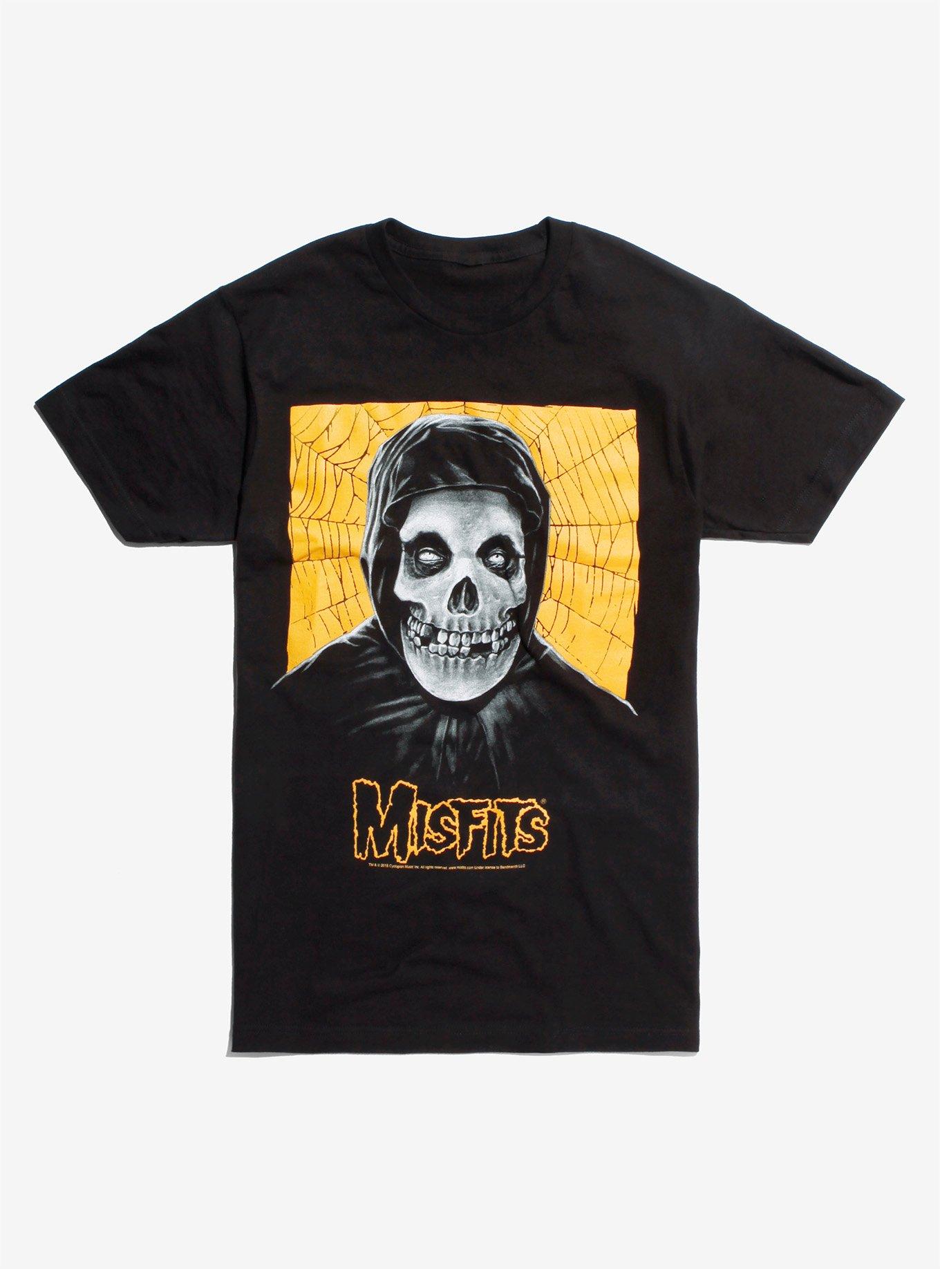 Misfits Orange Spiderweb T-Shirt, BLACK, hi-res