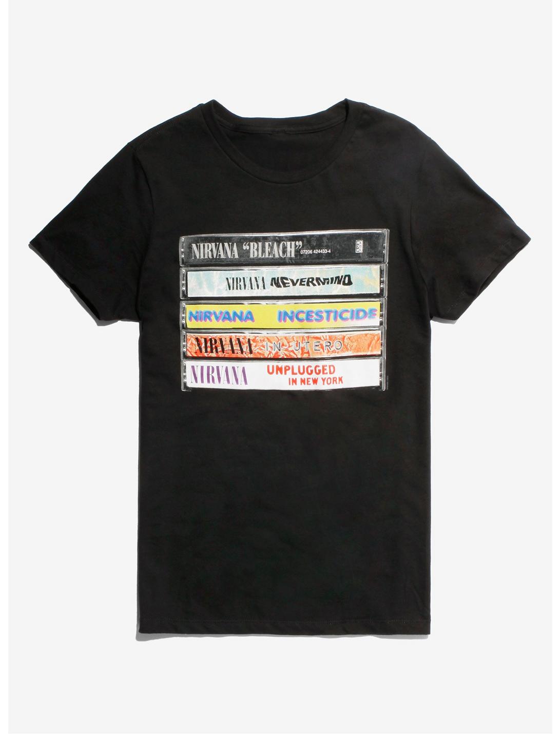 Nirvana Album Cassettes T-Shirt, BLACK, hi-res