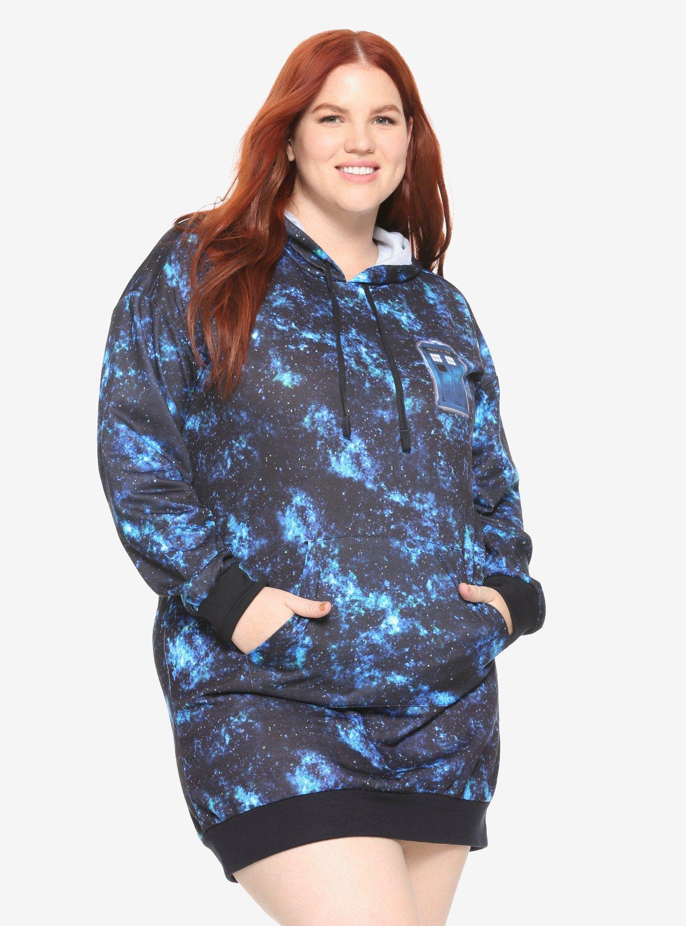 Doctor Who Galaxy TARDIS Hoodie Dress Plus Size, MULTI, hi-res