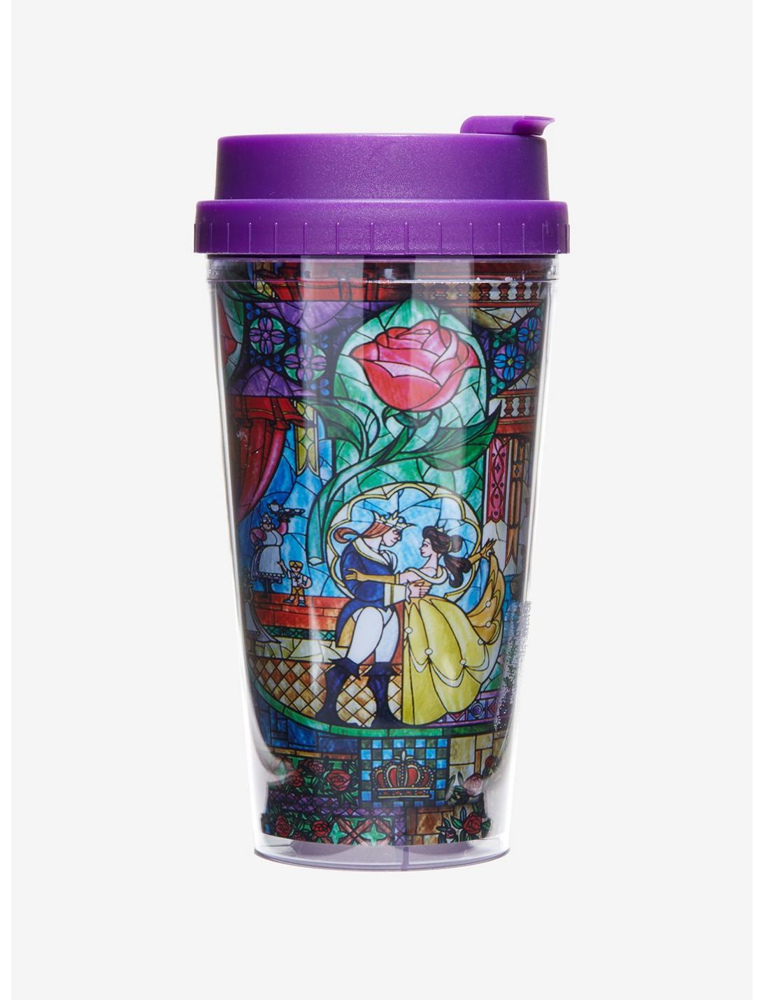 Disney Beauty And The Beast Stained Glass Travel Tumbler, , hi-res