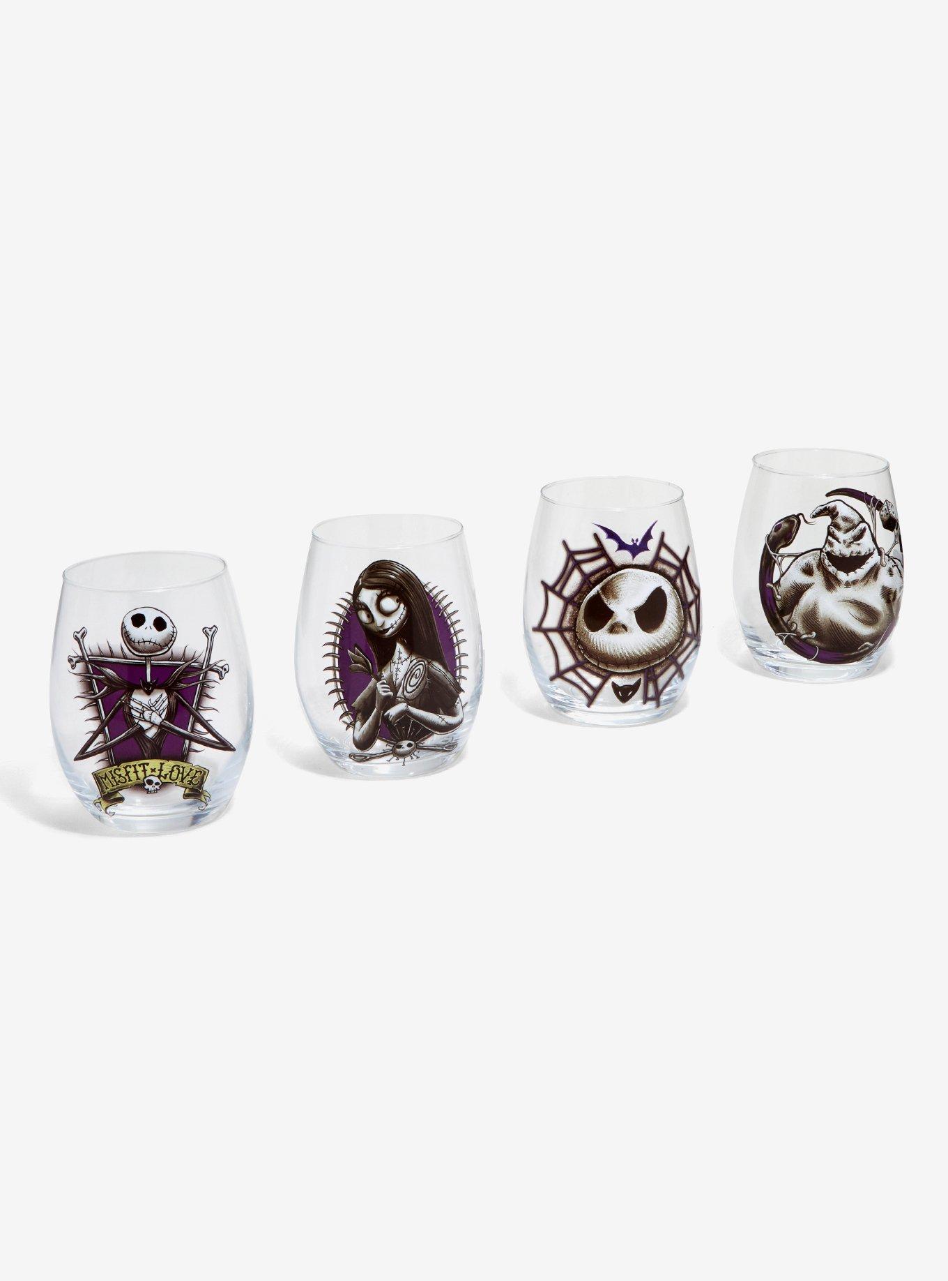 The Nightmare Before Christmas Characters Stemless Wine Glass Set, , hi-res