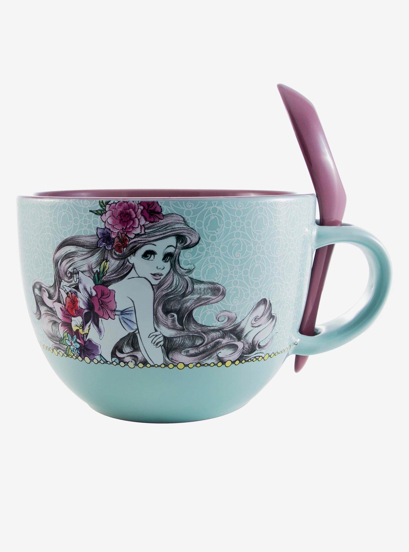 Disney The Little Mermaid Ariel Sketch Soup Mug & Spoon Set, , hi-res