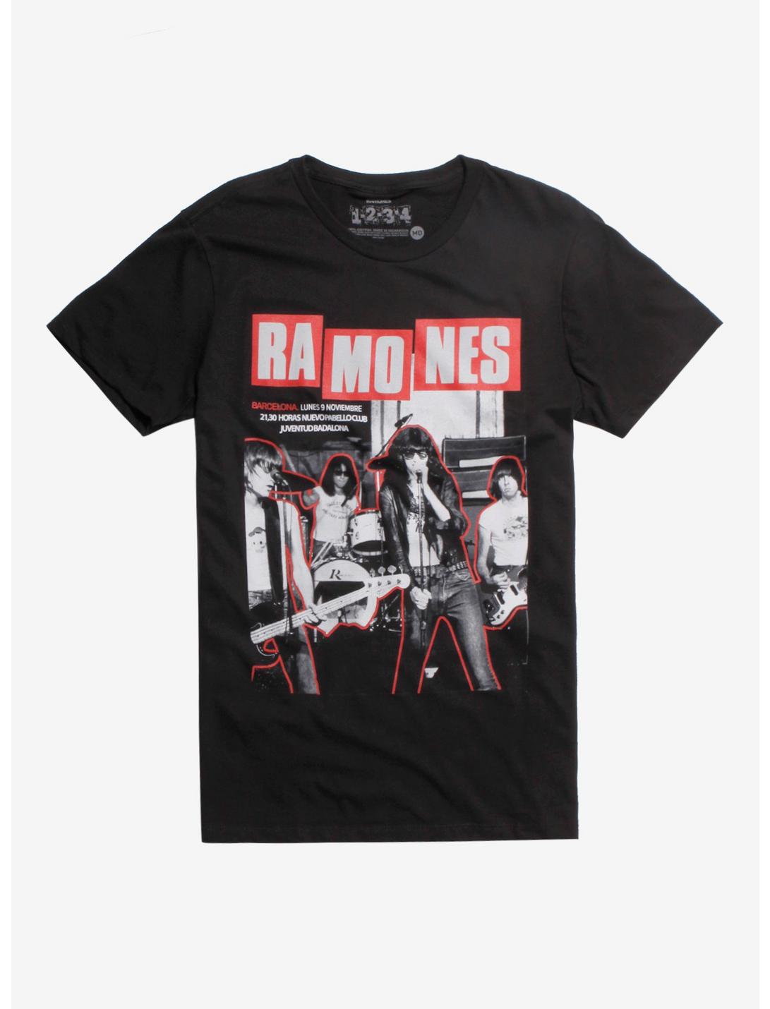 The Ramones Barcelona Tour T-Shirt, BLACK, hi-res