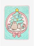 Pusheen Pastel Holiday With Stormy Sherpa Throw Blanket, , hi-res