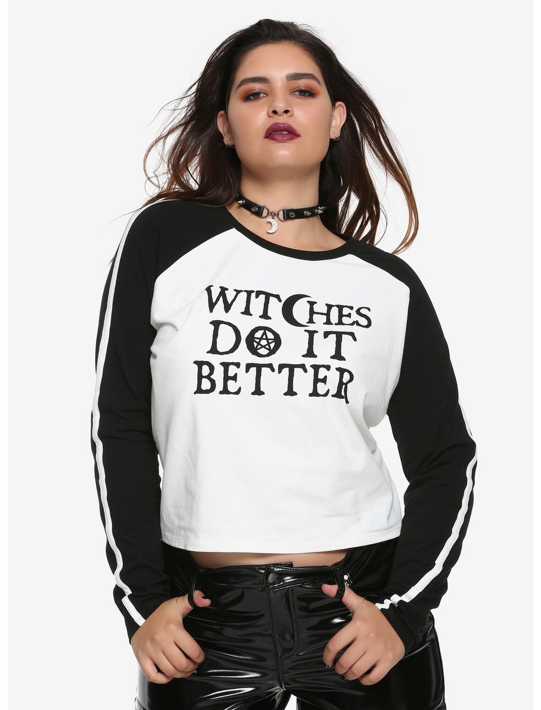 BlackCraft Witches Do It Better Girls Raglan Plus Size, BLACK, hi-res