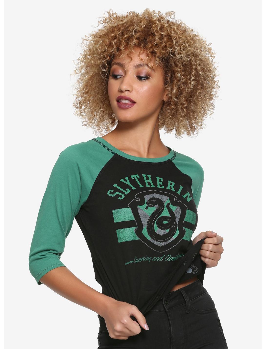 Harry Potter Slytherin Reversible Raglan Girls T-Shirt, GREEN, hi-res