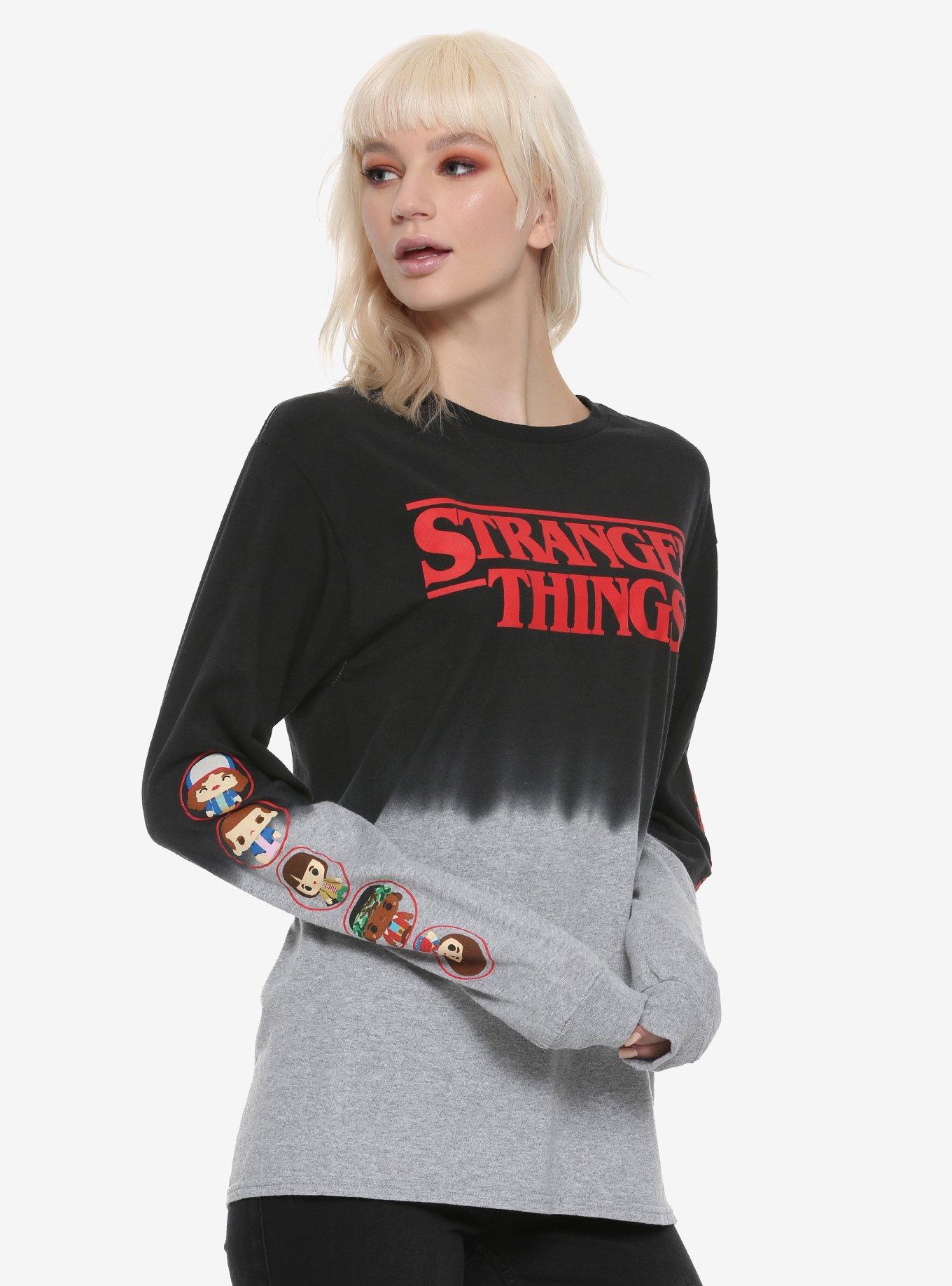 Stranger Things Chibi Dip Dye Girls Long-Sleeve T-Shirt | Hot Topic