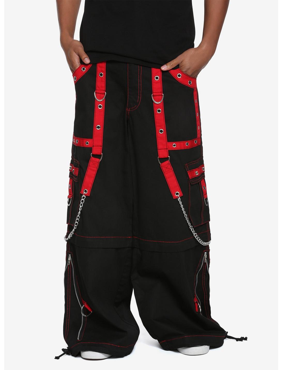 Tripp Black & Red Chain Zip-Off Pants, BLACK, hi-res