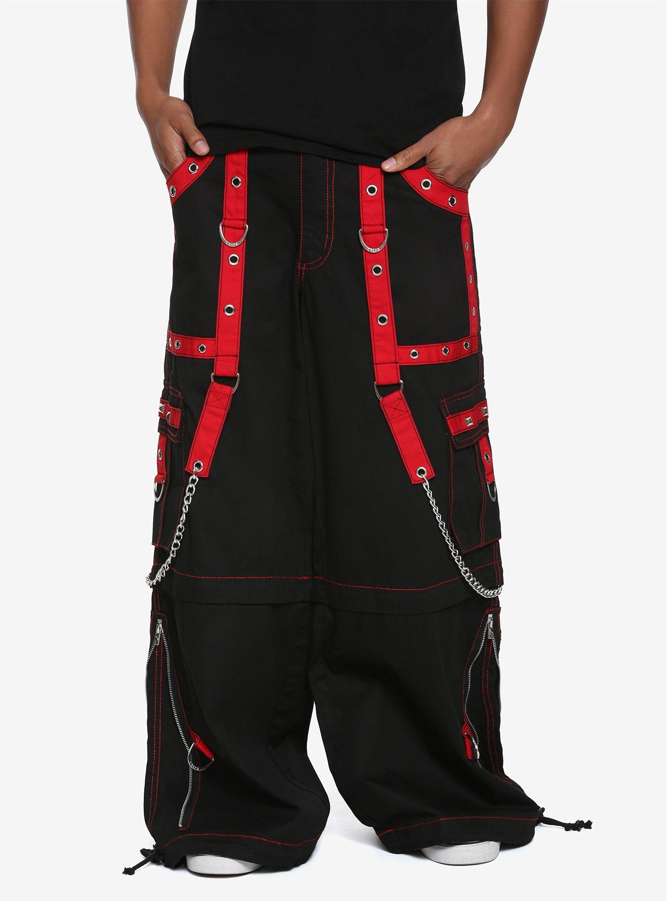 Tripp Black And Red Dark Street Pants, Hot Topic ($60) ❤ liked on Polyvore  featuring jeans, pants, hot topic…