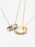 Blackheart Double Trouble Ring Necklace Set, , hi-res