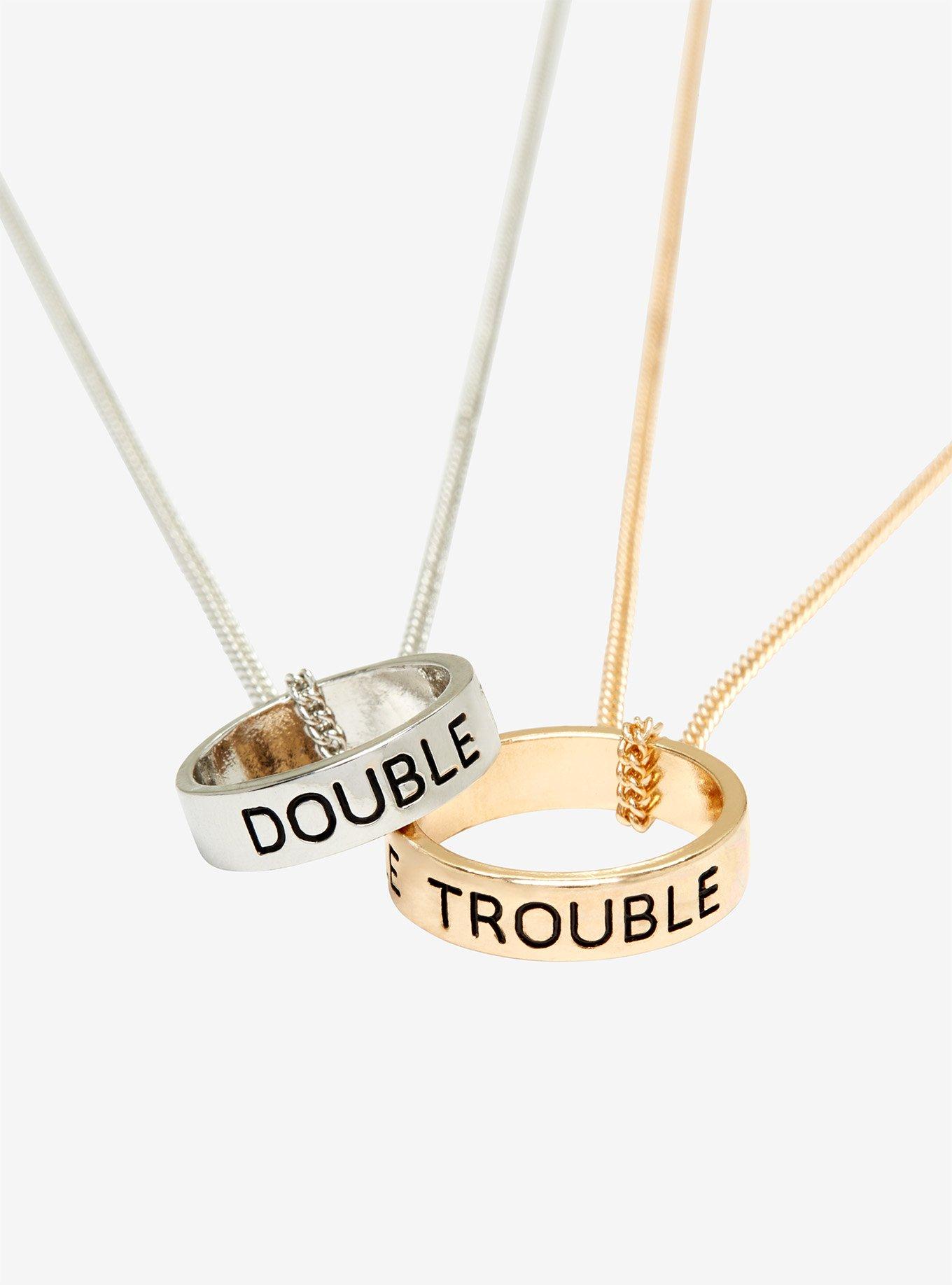 Blackheart Double Trouble Ring Necklace Set, , hi-res