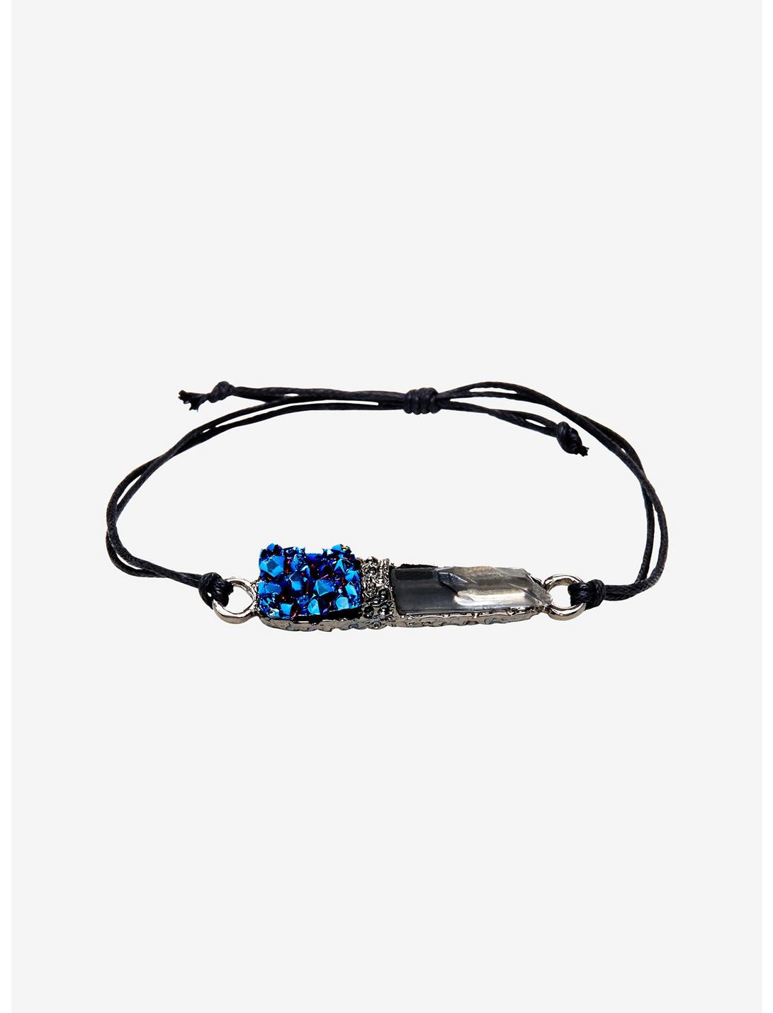 Blackheart Blue Druzy Cord Bracelet, , hi-res