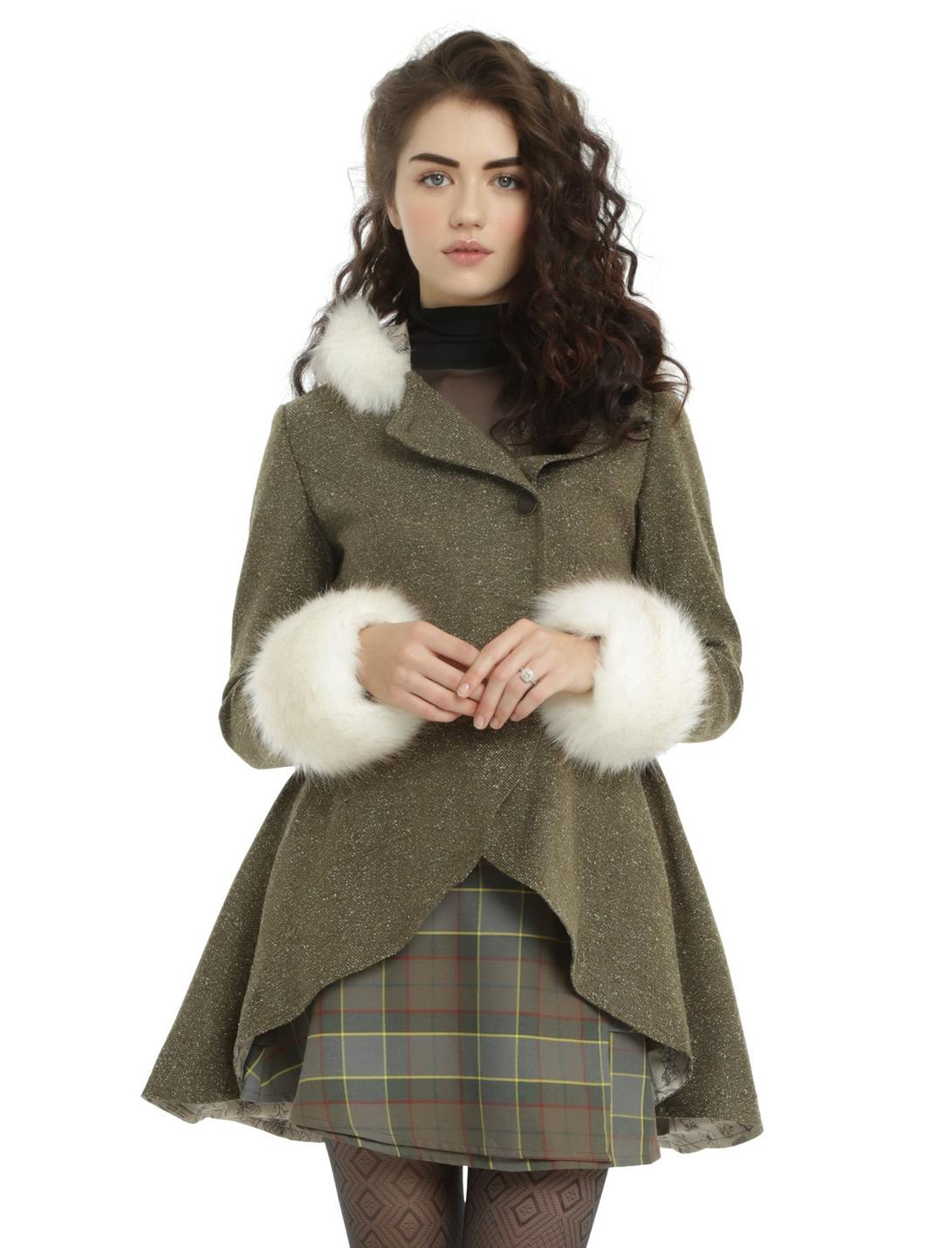 Outlander Claire Girls Riding Jacket Hot Topic Exclusive, GREEN, hi-res