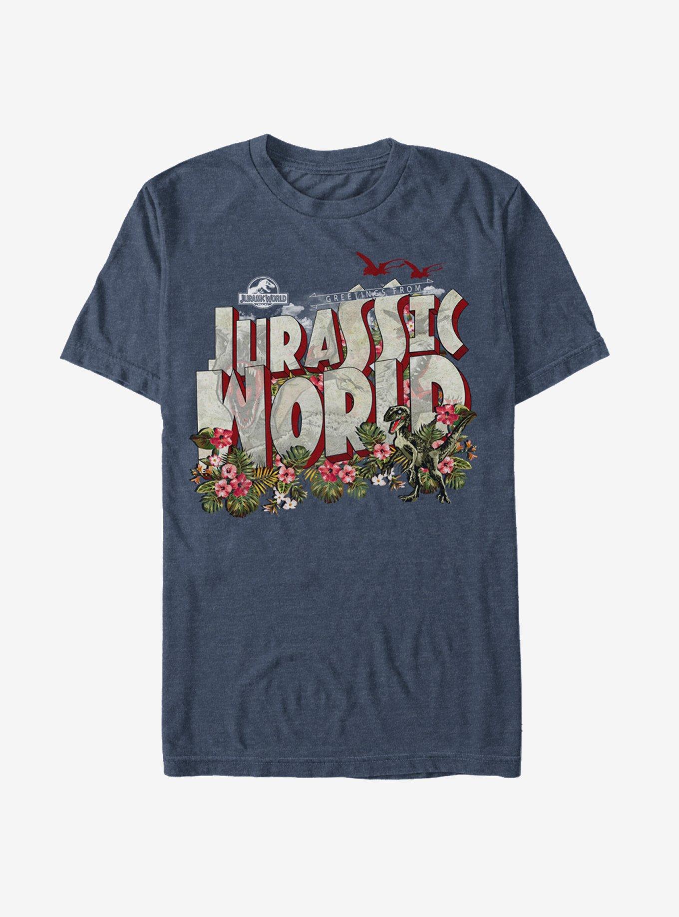 Jurassic World Greetings T-Shirt, NAVY HTR, hi-res