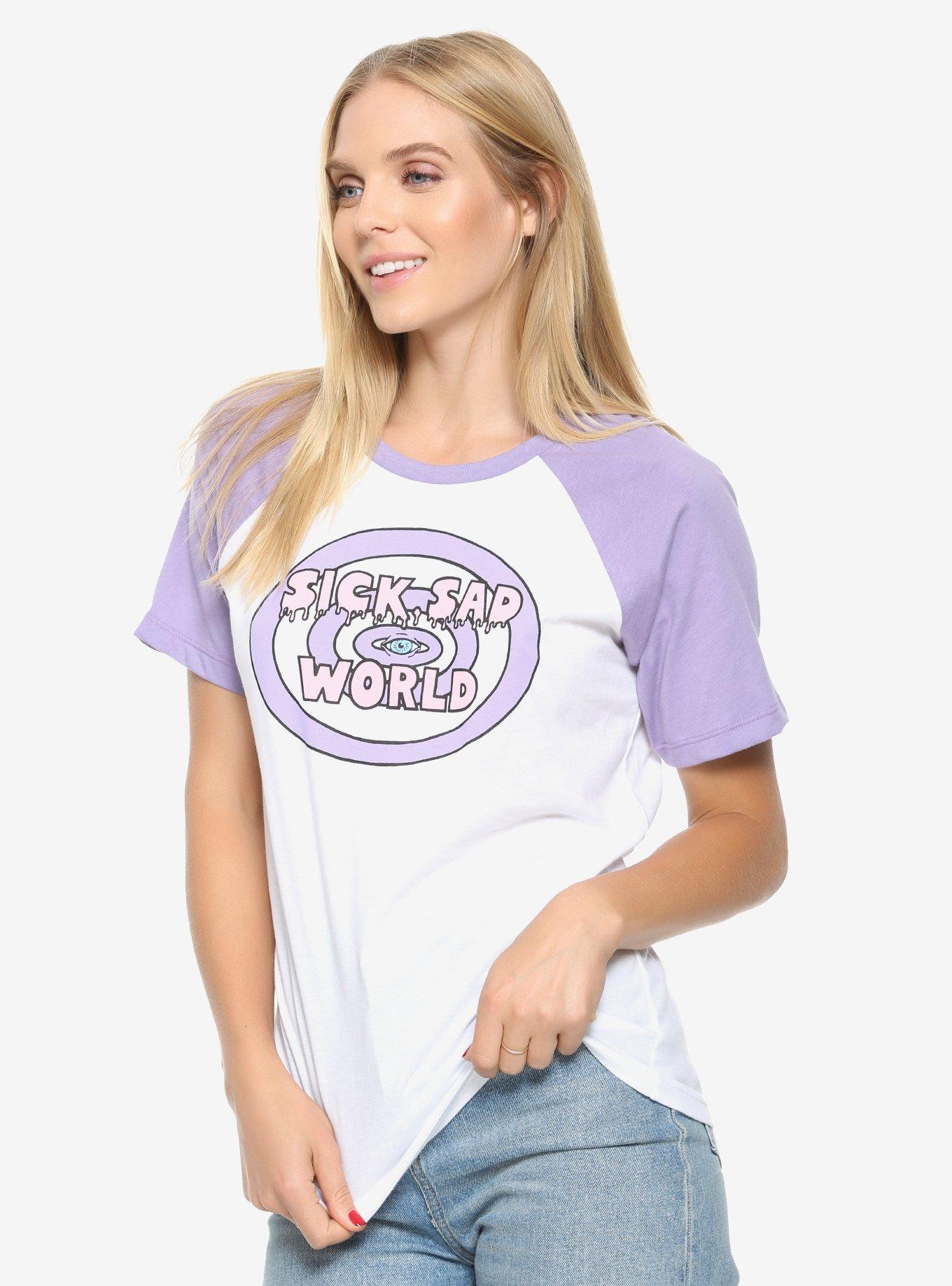 Daria Sick Sad World Womens Short Sleeve Raglan T-Shirt - BoxLunch Exclusive, LILAC, hi-res