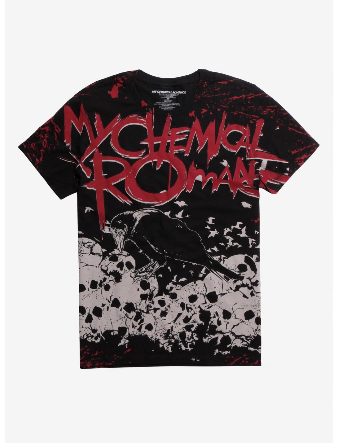 My Chemical Romance Skulls & Crow T-Shirt, BLACK, hi-res