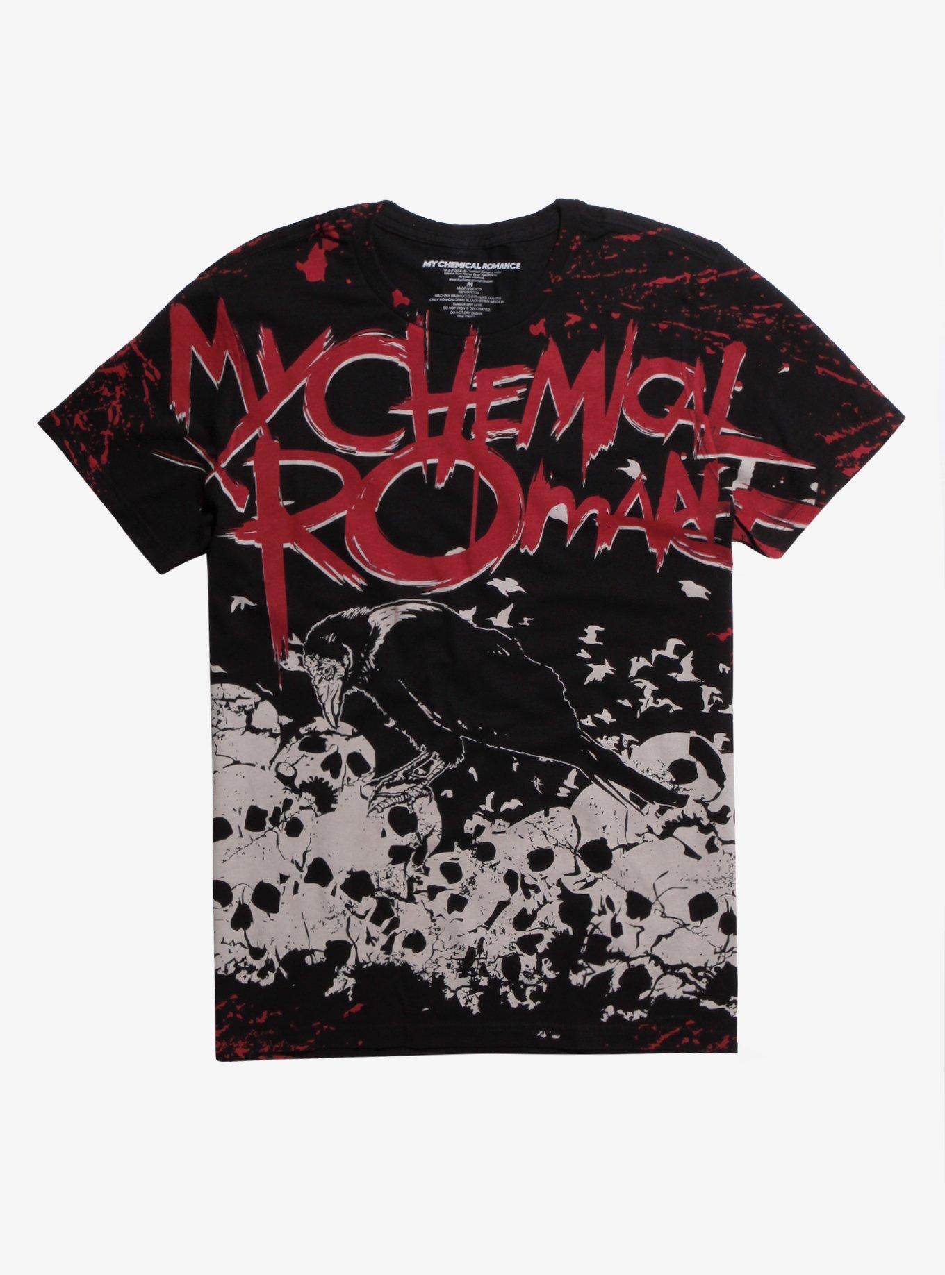 My Chemical Romance Skulls & Crow T-Shirt, BLACK, hi-res