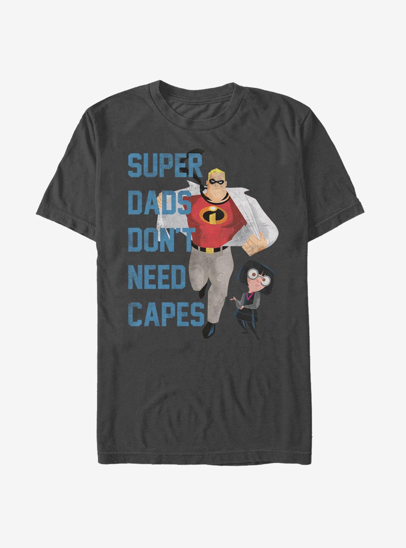 Disney Pixar The Incredibles Super Dads Don't Need Capes T-Shirt, CHARCOAL, hi-res