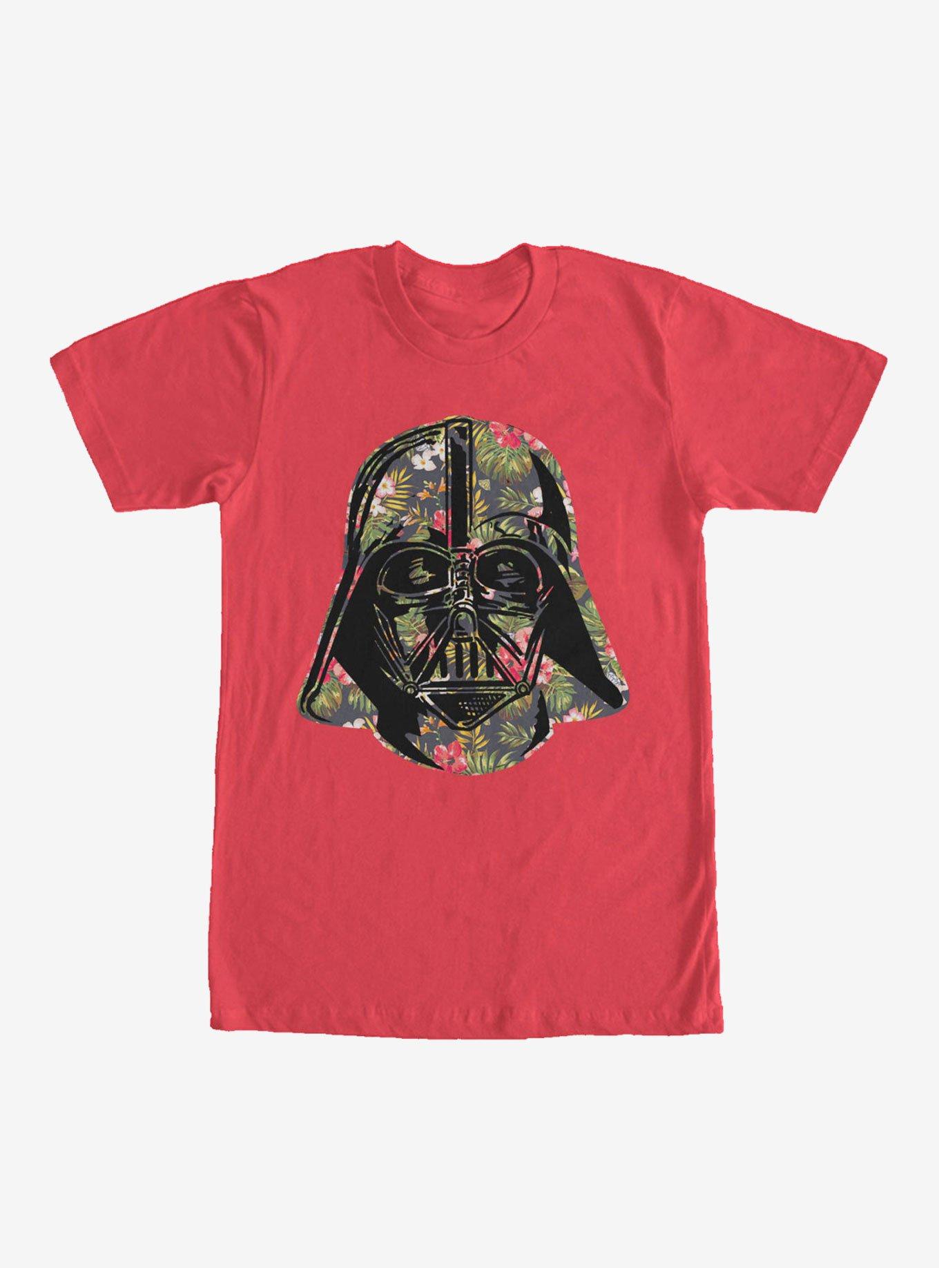 Star Wars Tropical Print Darth Vader Helmet T-Shirt, RED, hi-res