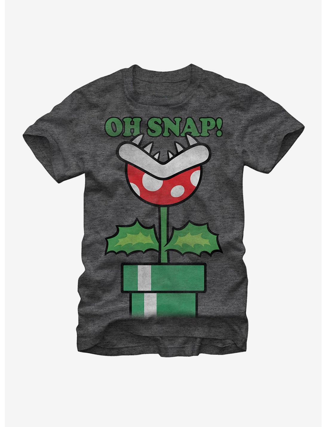 Nintendo Mario Piranha Plant Oh Snap T-Shirt, CHAR HTR, hi-res