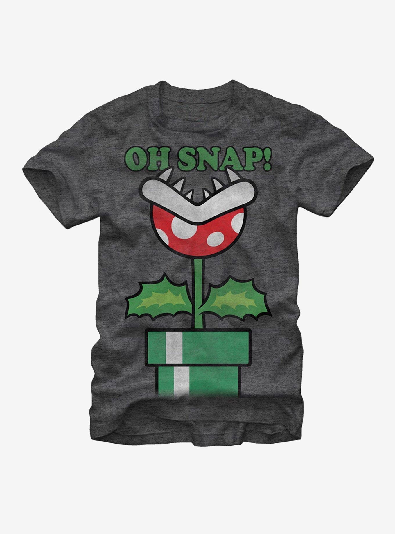 Nintendo Mario Piranha Plant Oh Snap T-Shirt, CHAR HTR, hi-res