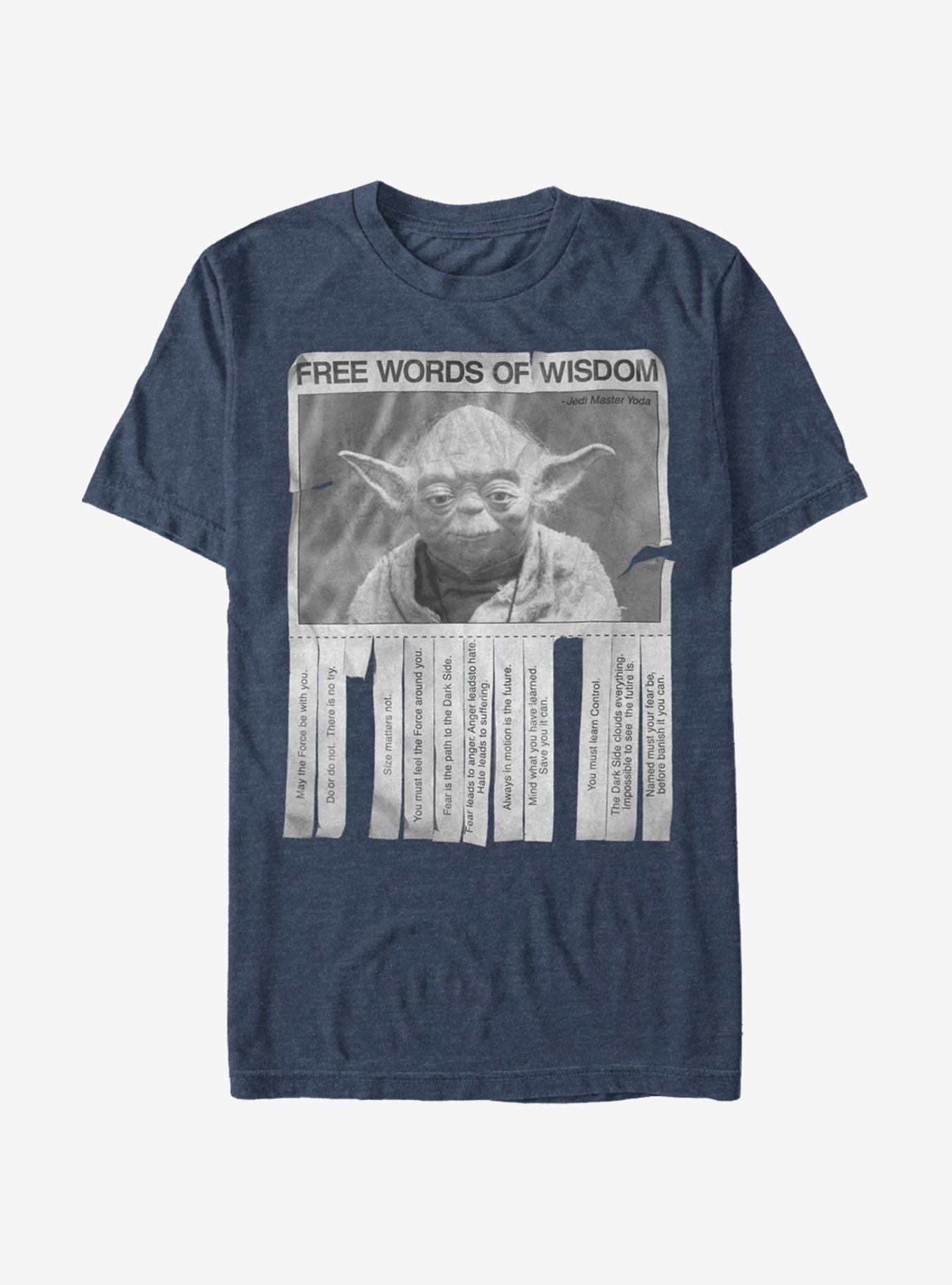 Star Wars Yoda Words of Wisdom T-Shirt, NAVY HTR, hi-res