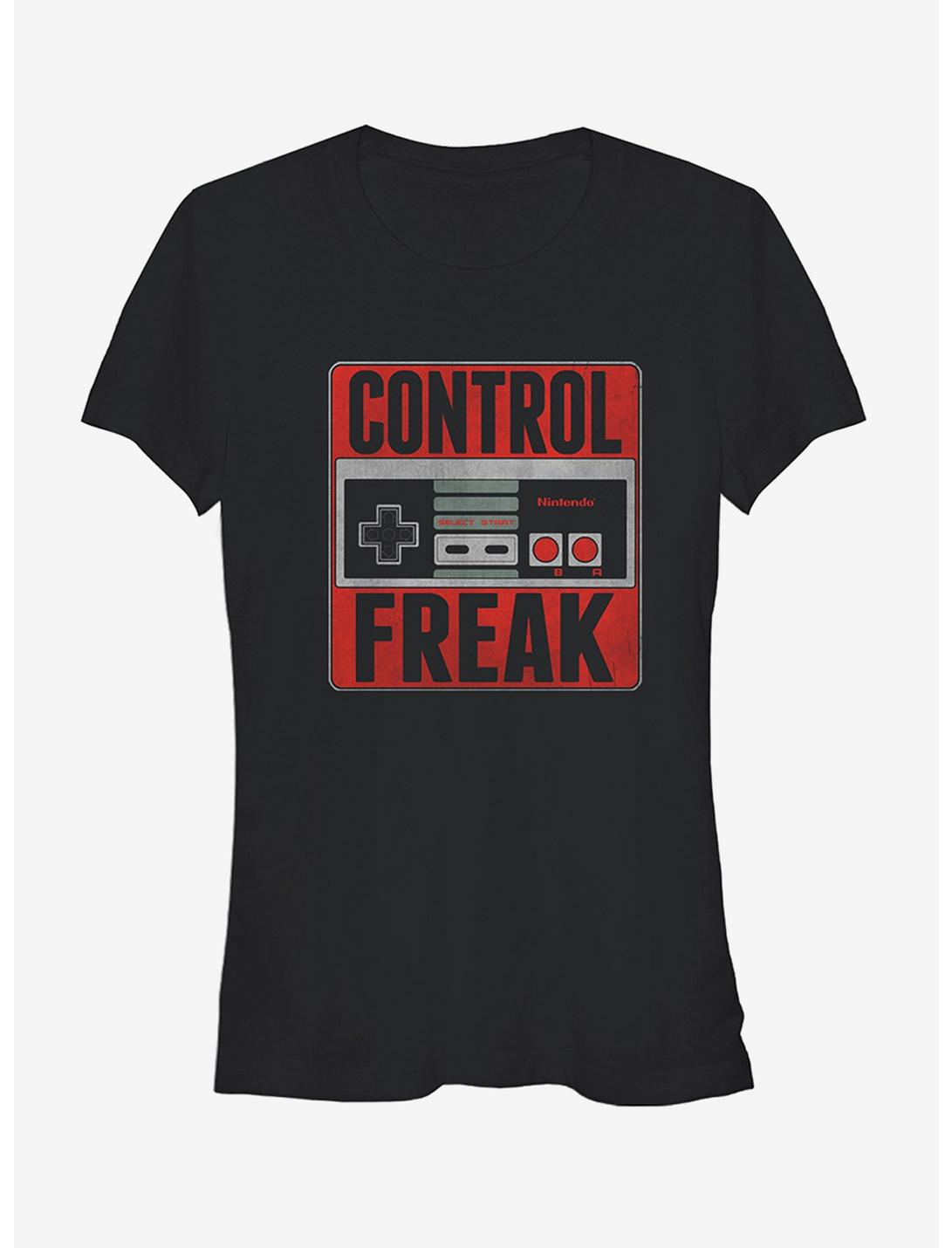 Nintendo Control Freak NES Girls T-Shirt, BLACK, hi-res