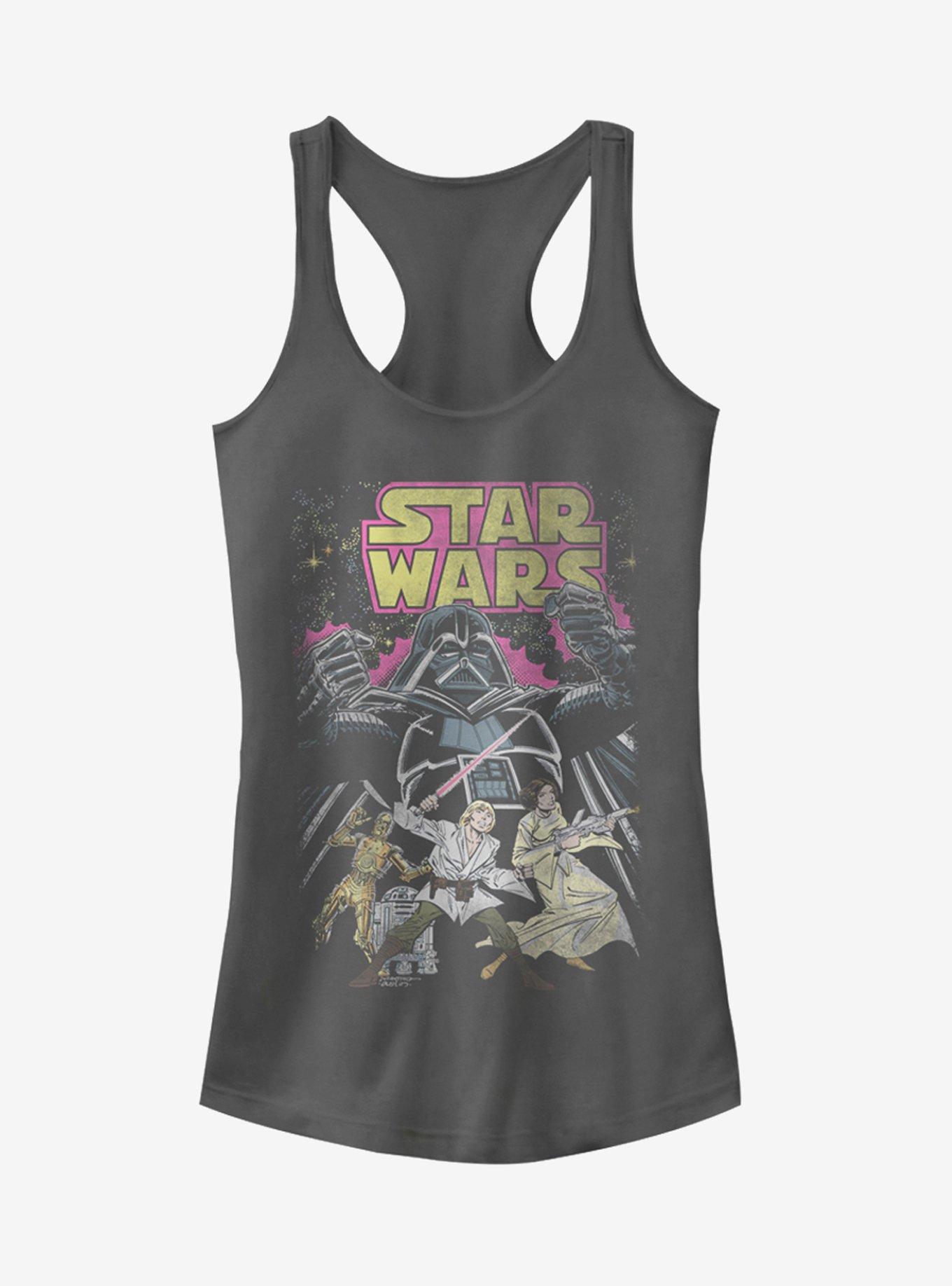 Star Wars Comic Cover Girls Tank, CHARCOAL, hi-res