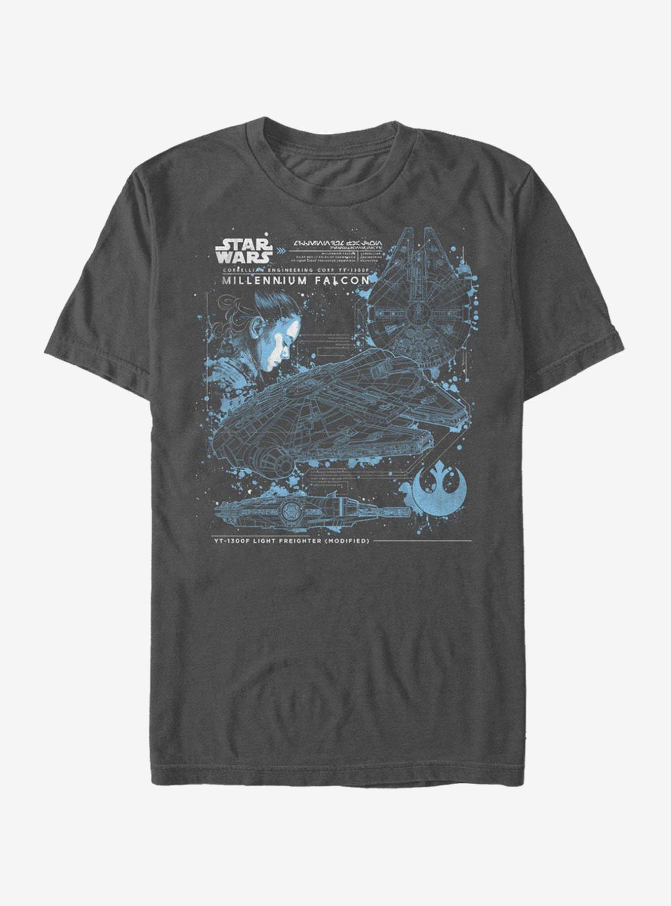 Star Wars Millennium Falcon Plans T-Shirt, , hi-res