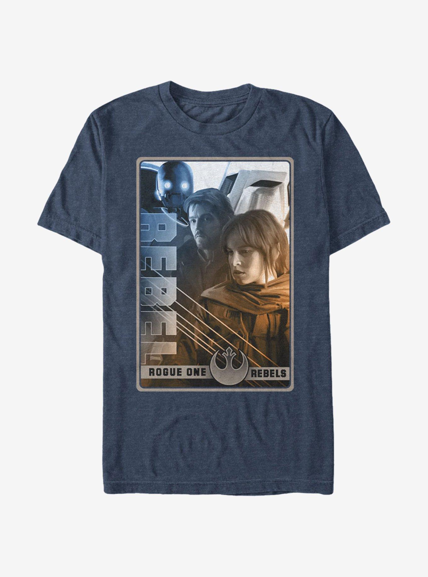 Star Wars Rebellion Hero Poster Print T-Shirt, NAVY HTR, hi-res