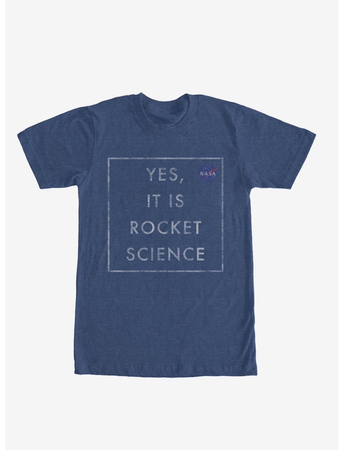 NASA Yes It is Rocket Science T-Shirt, NAVY HTR, hi-res