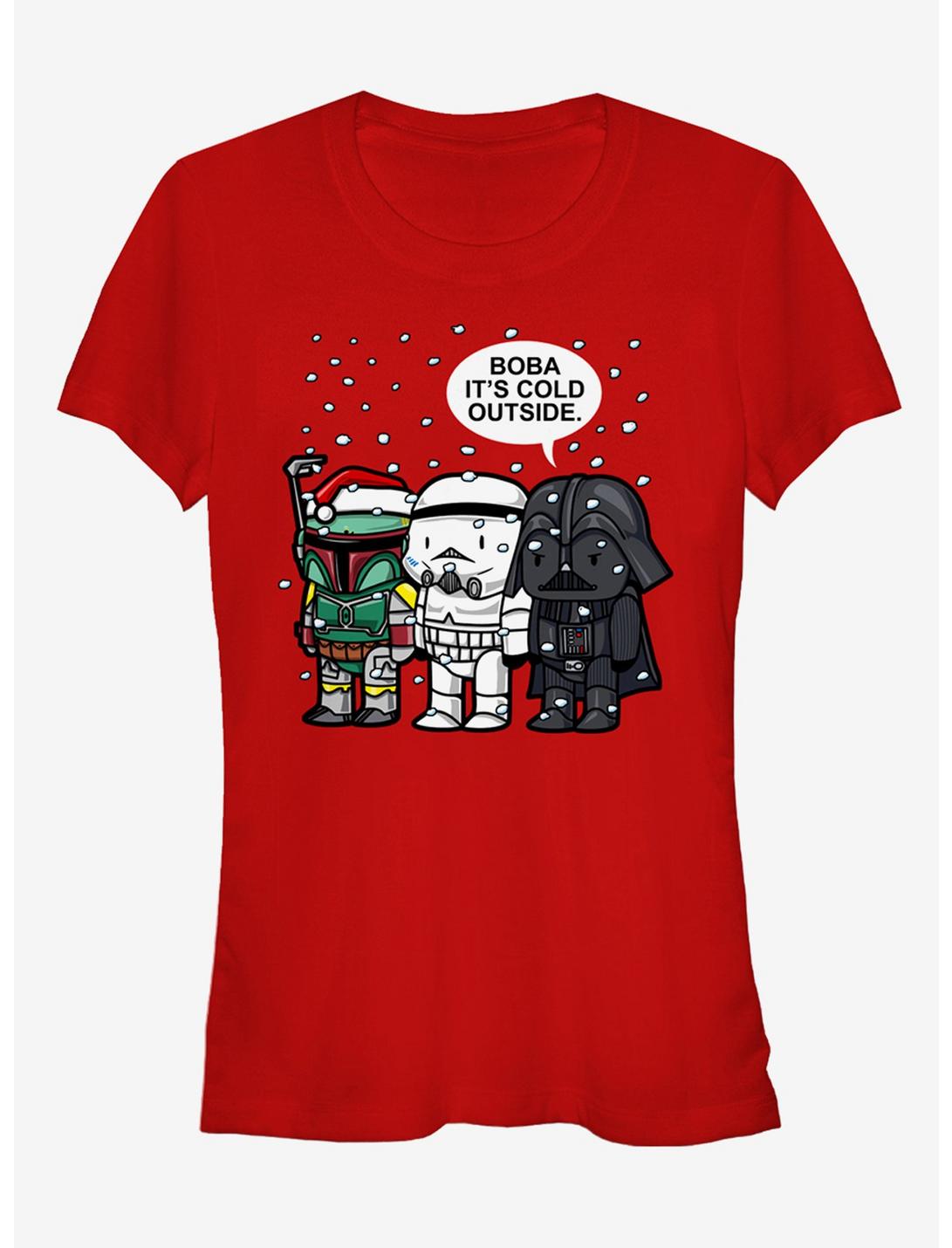 Star Wars Christmas Boba It's Cold Outside Girls T-Shirt, RED, hi-res