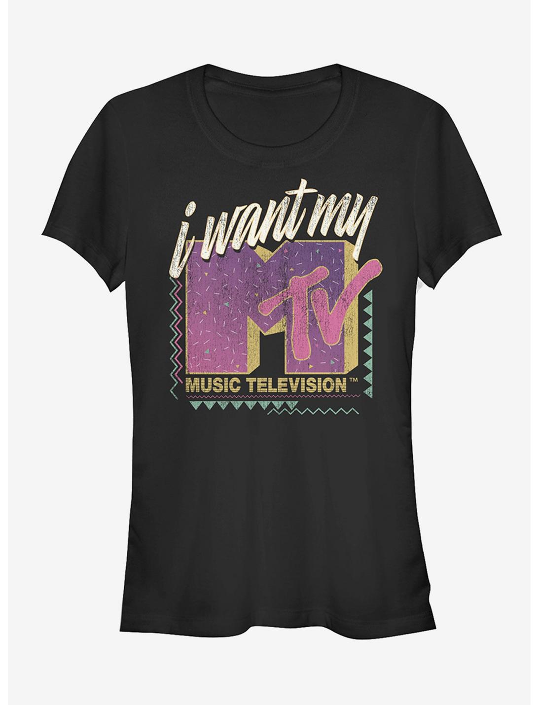 MTV Retro I Want My Logo Girls T-Shirt, BLACK, hi-res