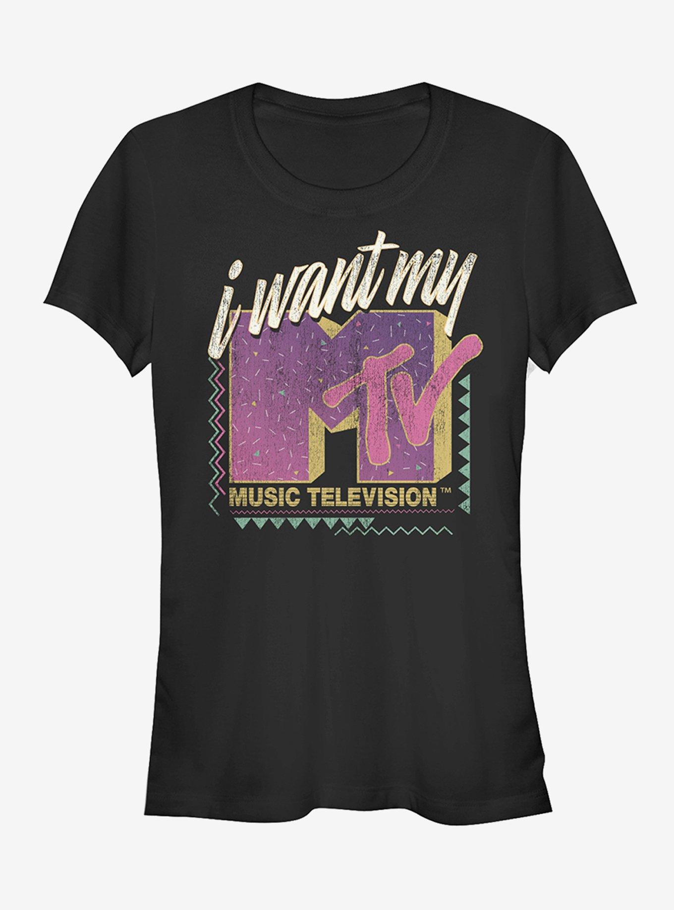 MTV Retro I Want My Logo Girls T-Shirt, BLACK, hi-res