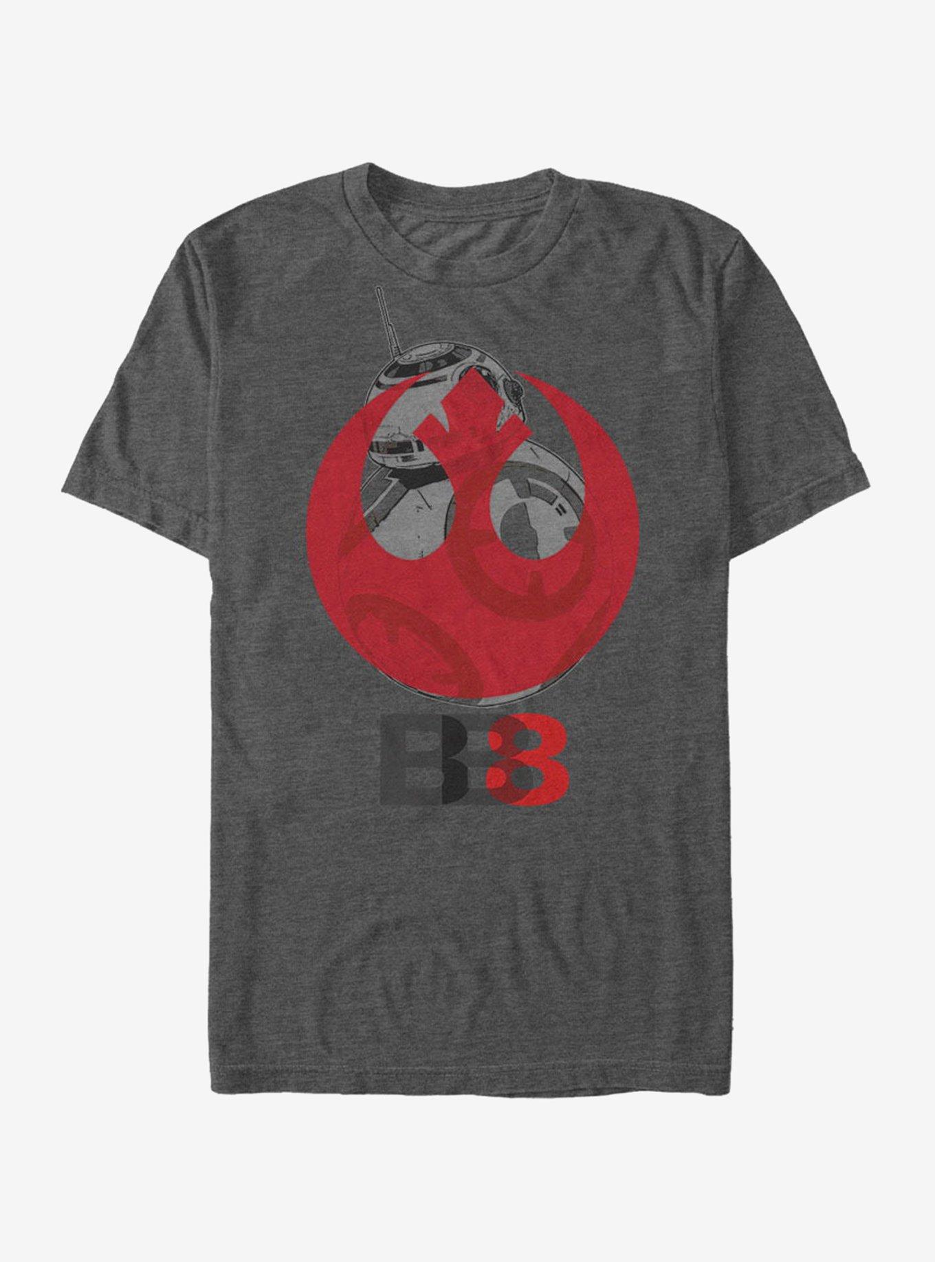 Star Wars BB-8 Rebel Emblem T-Shirt, CHAR HTR, hi-res