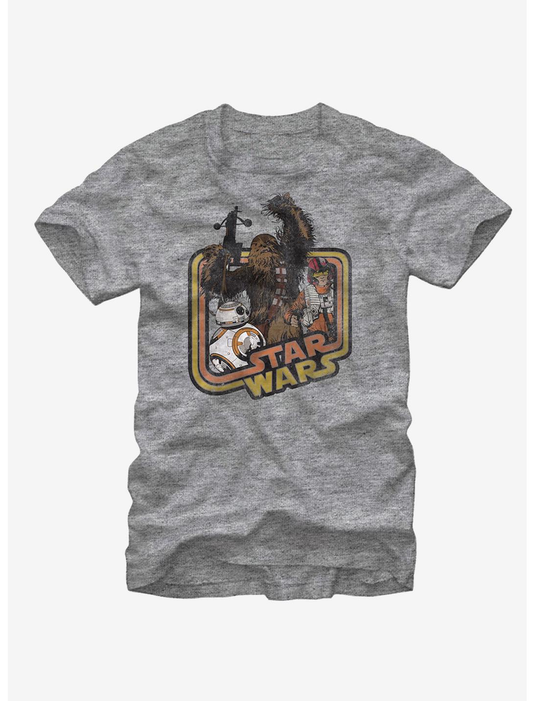 Star Wars Retro Chewbacca and Poe Dameron T-Shirt, ATH HTR, hi-res