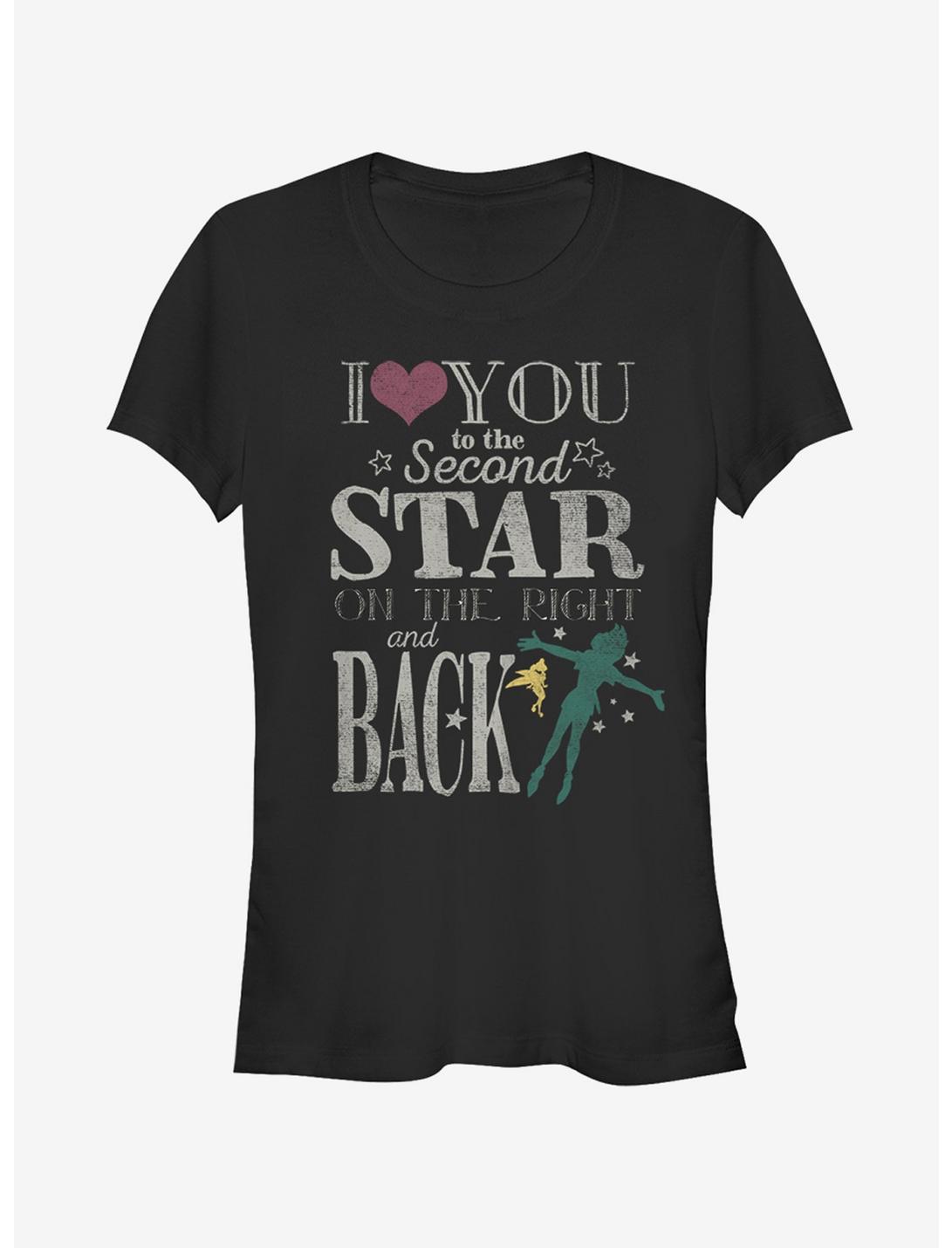 Peter Pan Love You to Second Star Girls T-Shirt, BLACK, hi-res
