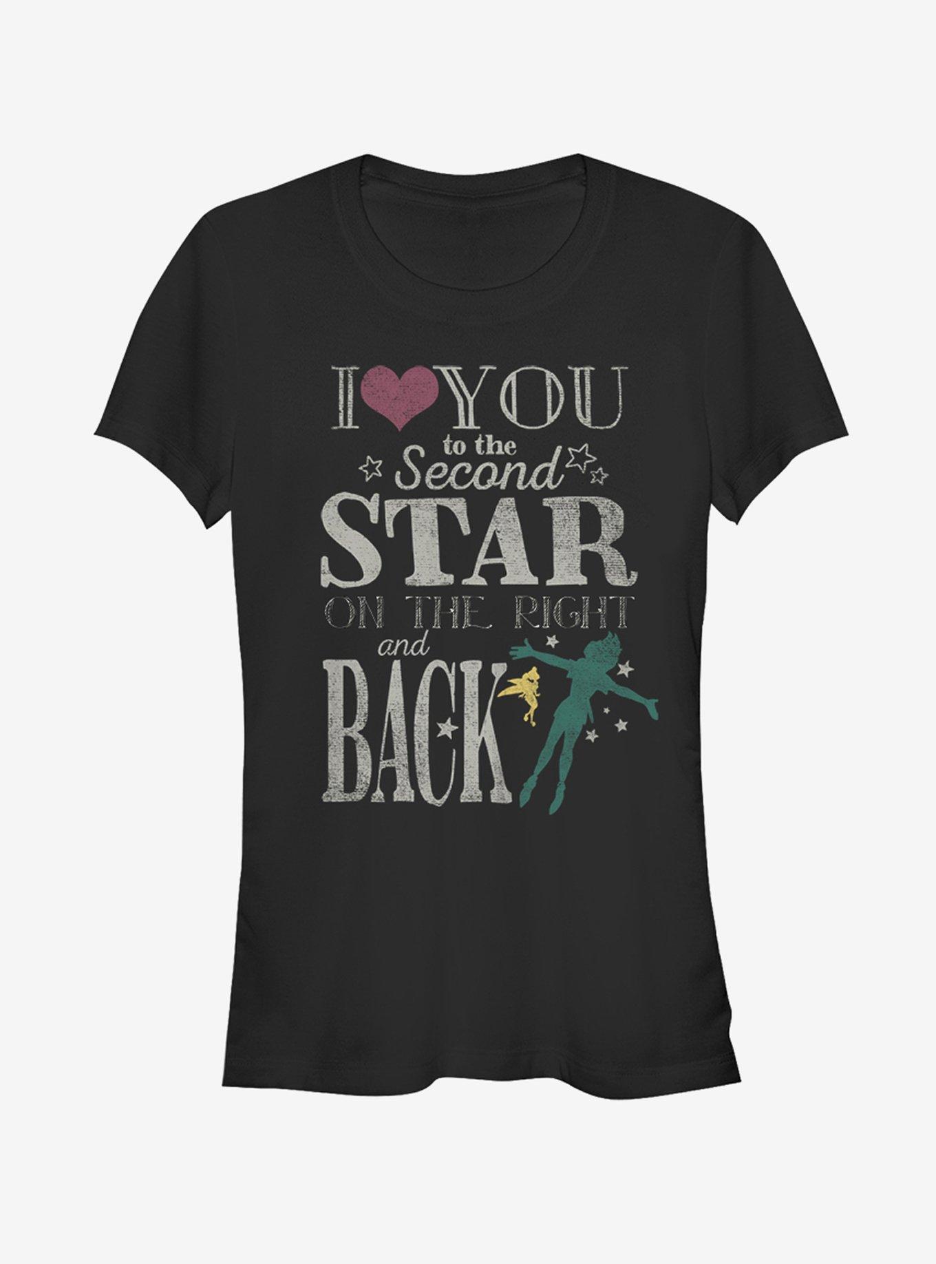 Peter Pan Love You to Second Star Girls T-Shirt, BLACK, hi-res