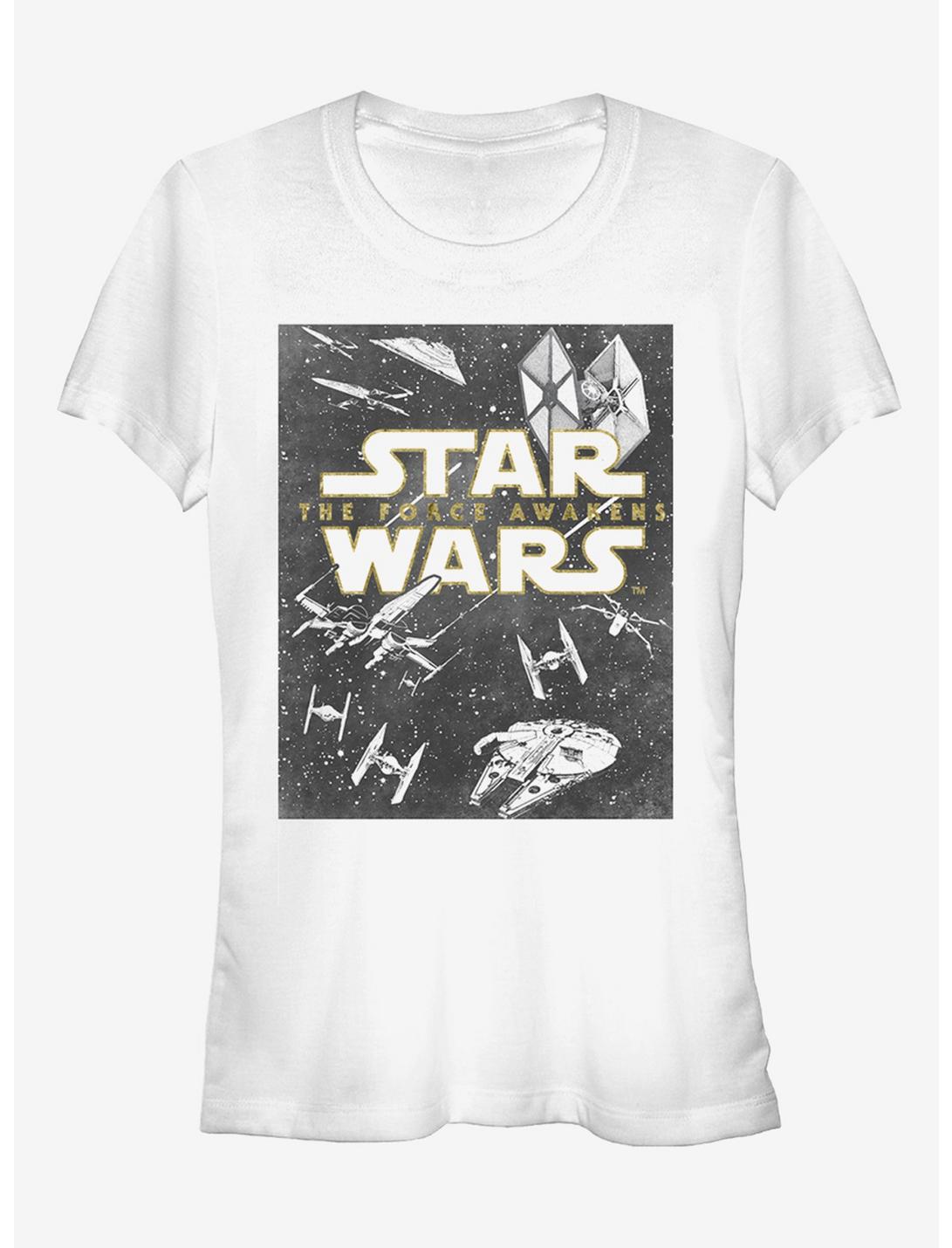 Star Wars Episode VII The Force Awakens Vintage Box Girls T-Shirt, WHITE, hi-res