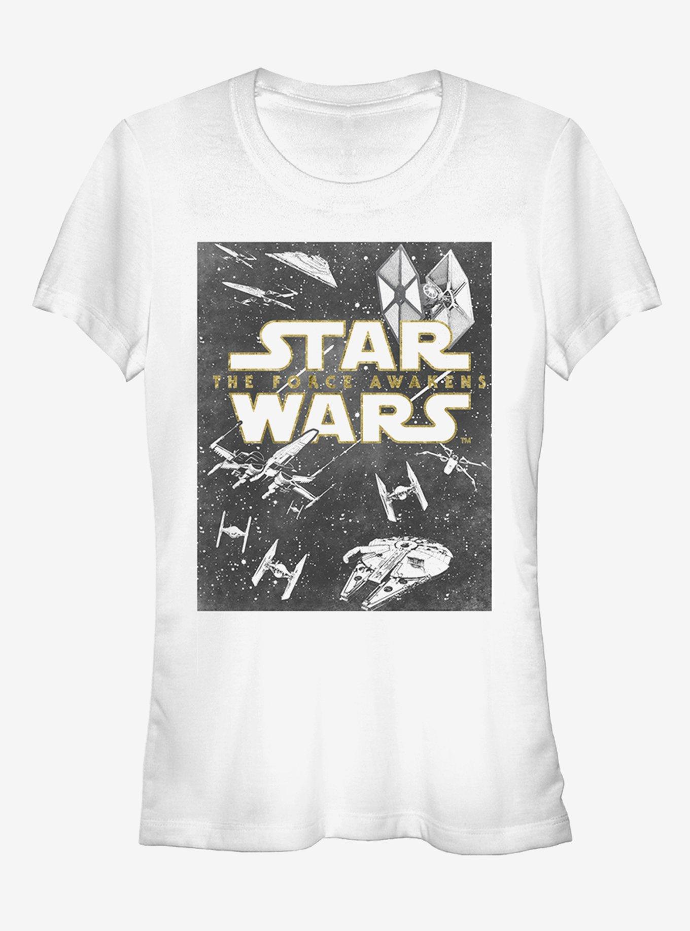 Star Wars Episode VII The Force Awakens Vintage Box Girls T-Shirt, WHITE, hi-res