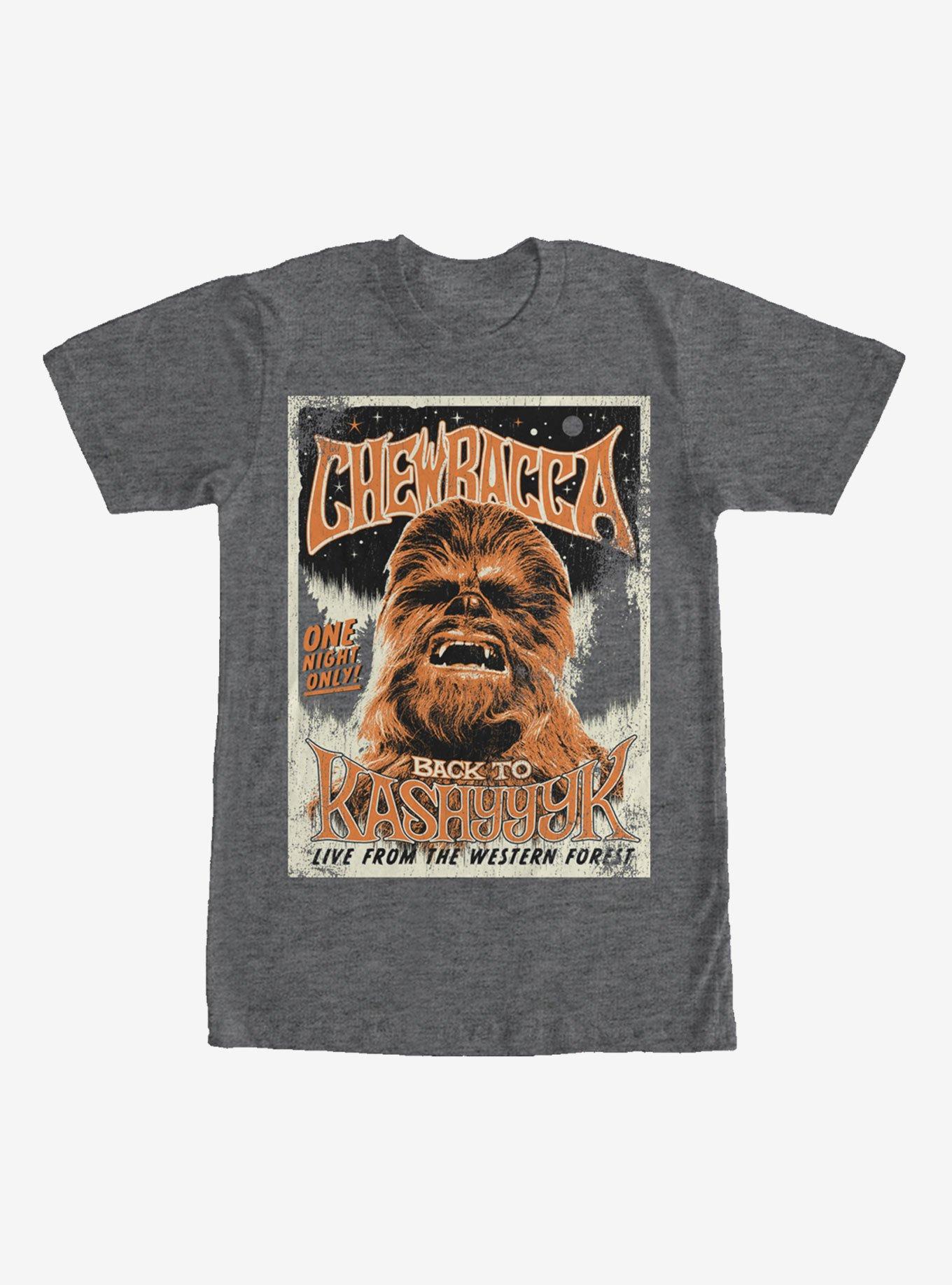 Star Wars Chewbacca Vintage Concert Poster T-Shirt, CHAR HTR, hi-res