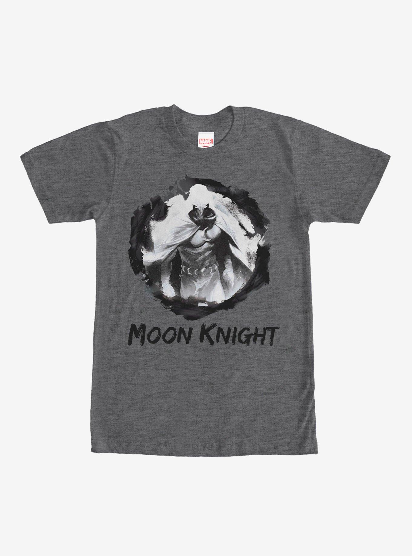 Marvel Moon Knight Paint Smudge Print T-Shirt, CHAR HTR, hi-res