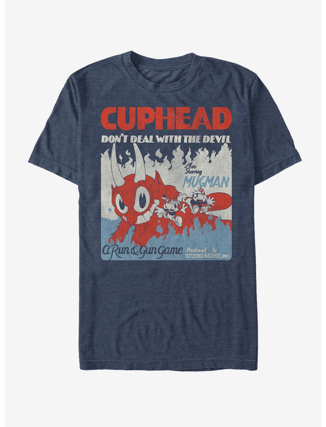 Cuphead A Run And Gun Game T-Shirt, NAVY HTR, hi-res