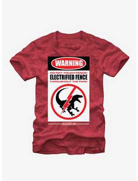 Jurassic World Warning Electrified Fence T-Shirt, , hi-res