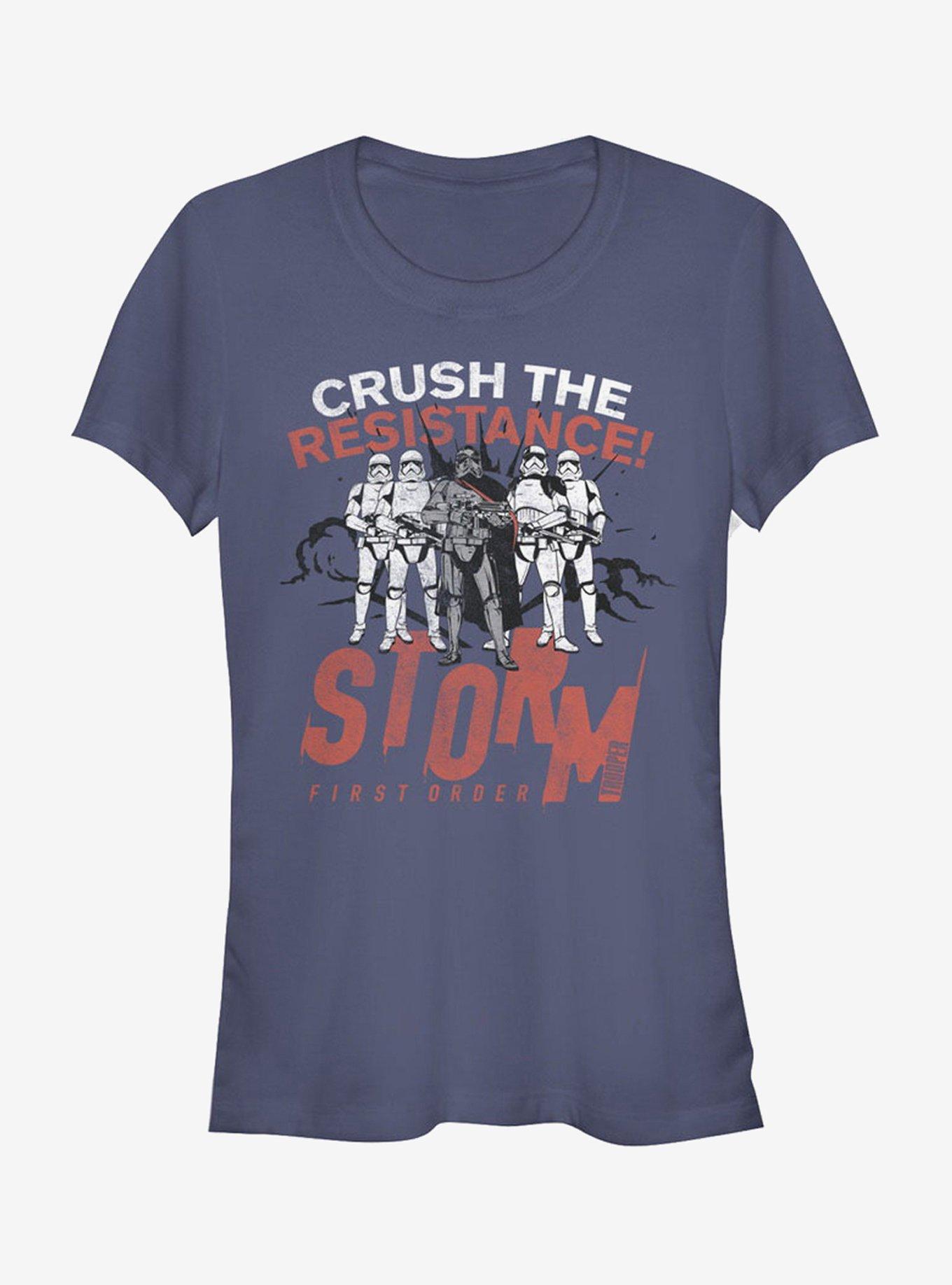 Star Wars Crush the Resistance Girls T-Shirt, NAVY, hi-res