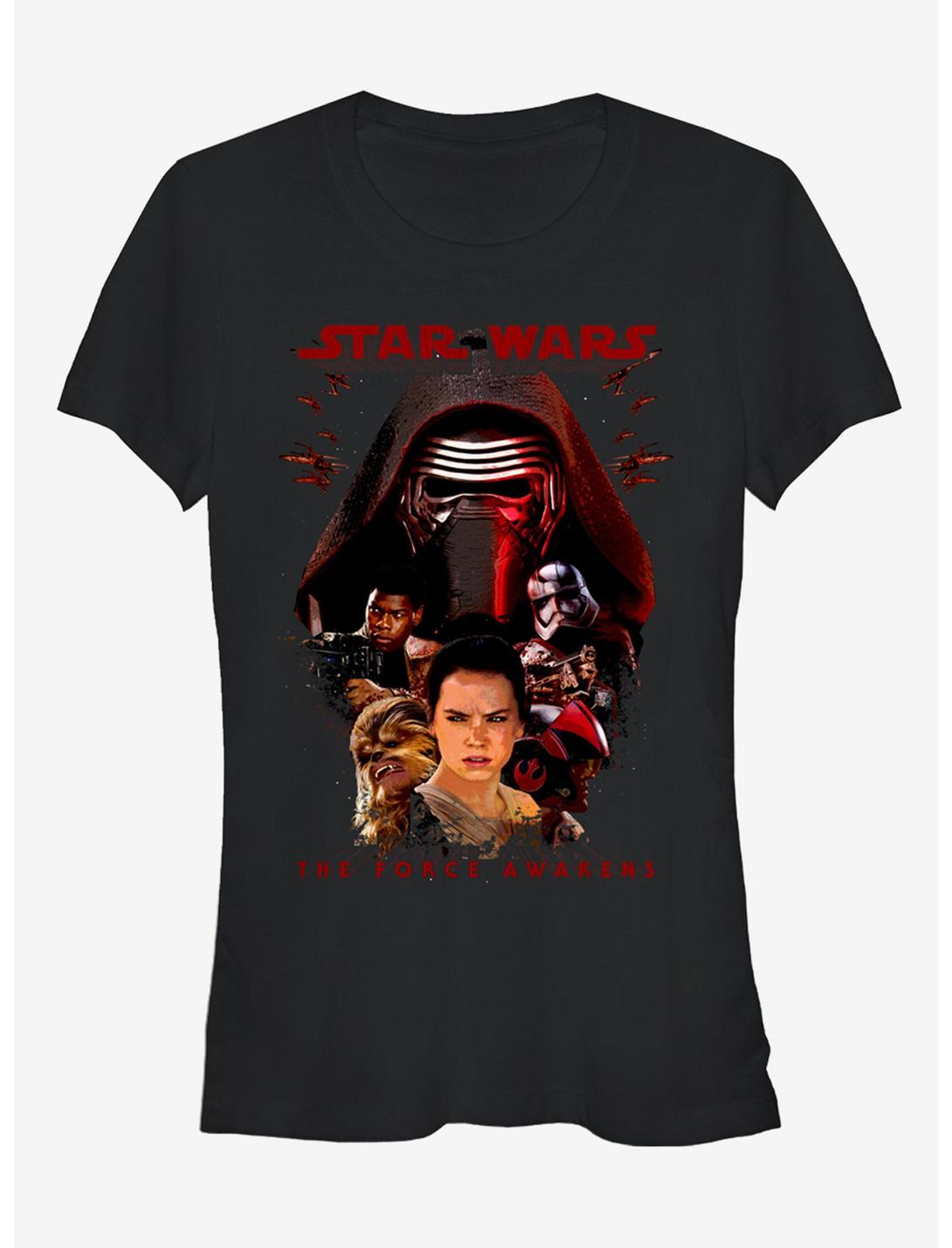 Star Wars Episode VII The Force Awakens Kylo Ren and Rey Girls T-Shirt, BLACK, hi-res