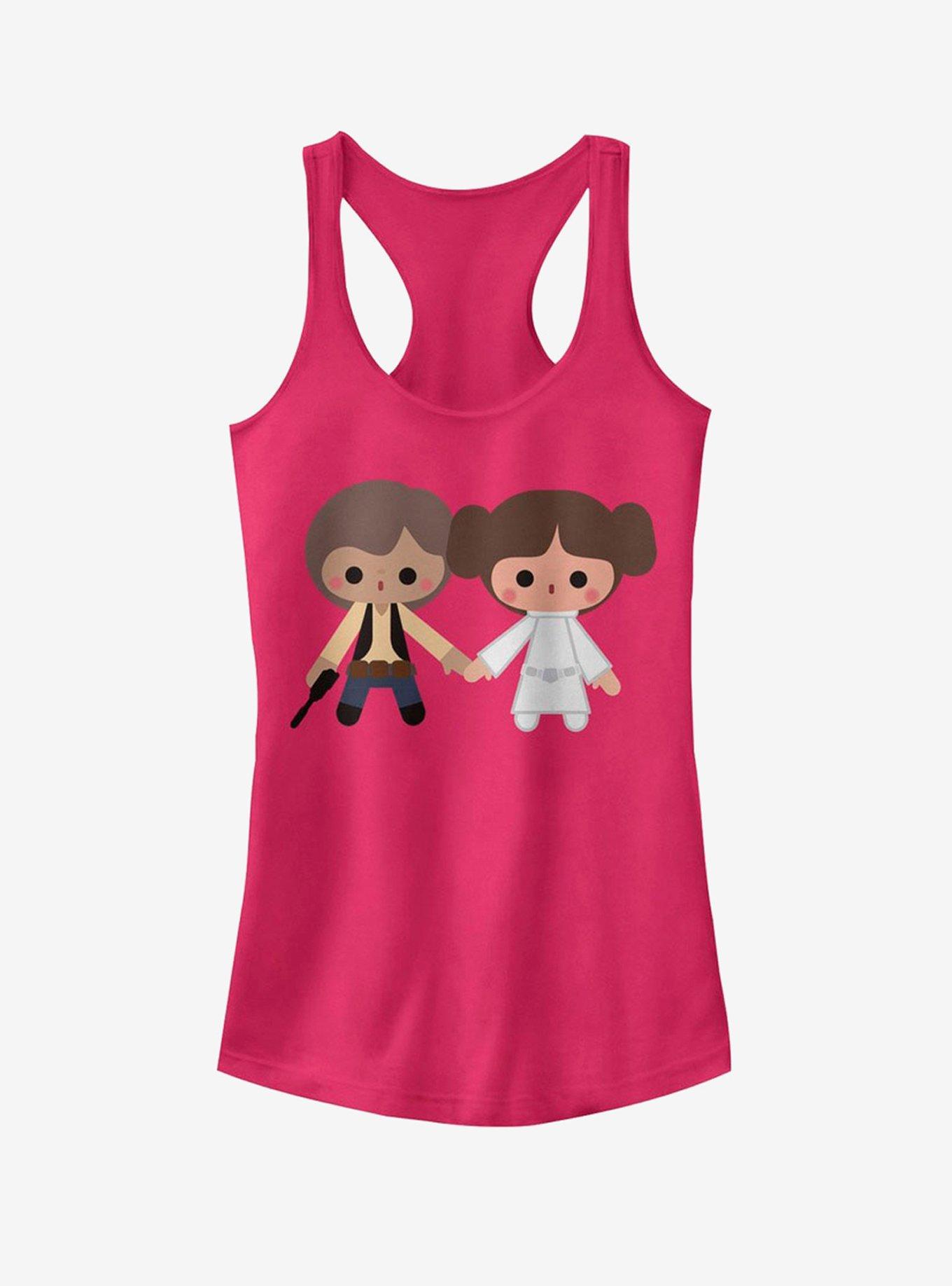 Star Wars Cute Cartoon Kawaii Han Leia Love Girls Tank, , hi-res